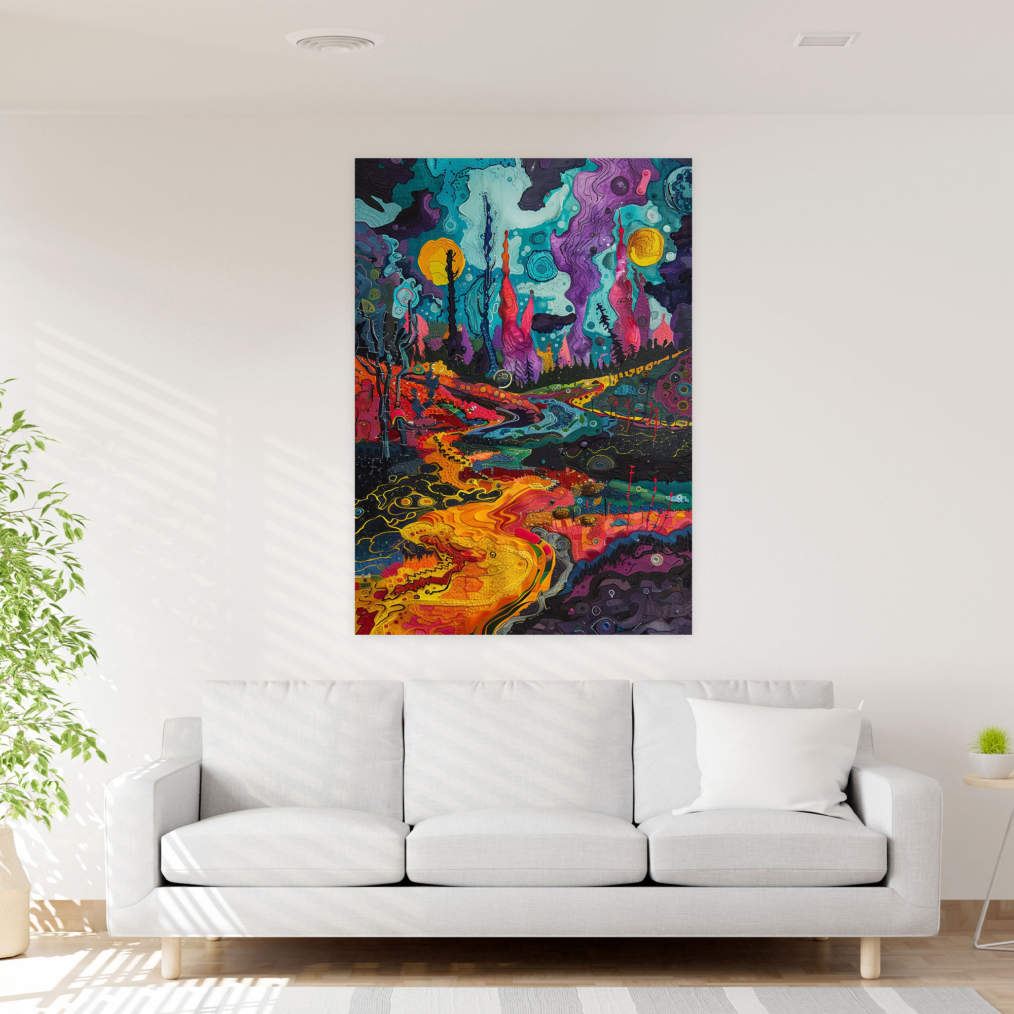 Chaotic Landscape Wall Art - Expressionism, Canvas, Canvas Wall Art, Expressionism Art Style