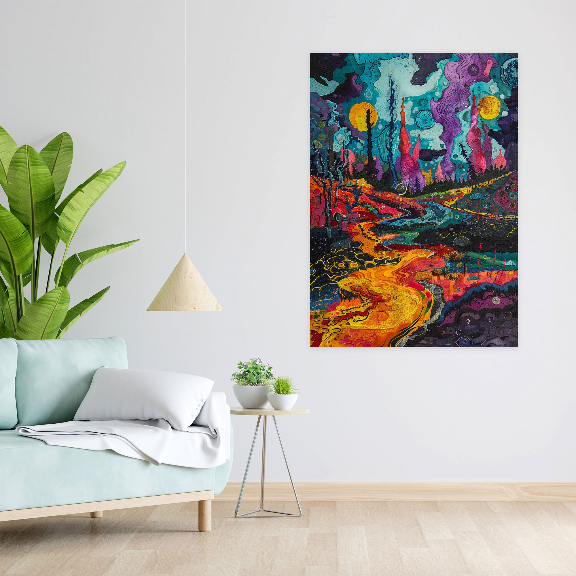Chaotic Landscape Wall Art - Expressionism, Canvas, Canvas Wall Art, Expressionism Art Style