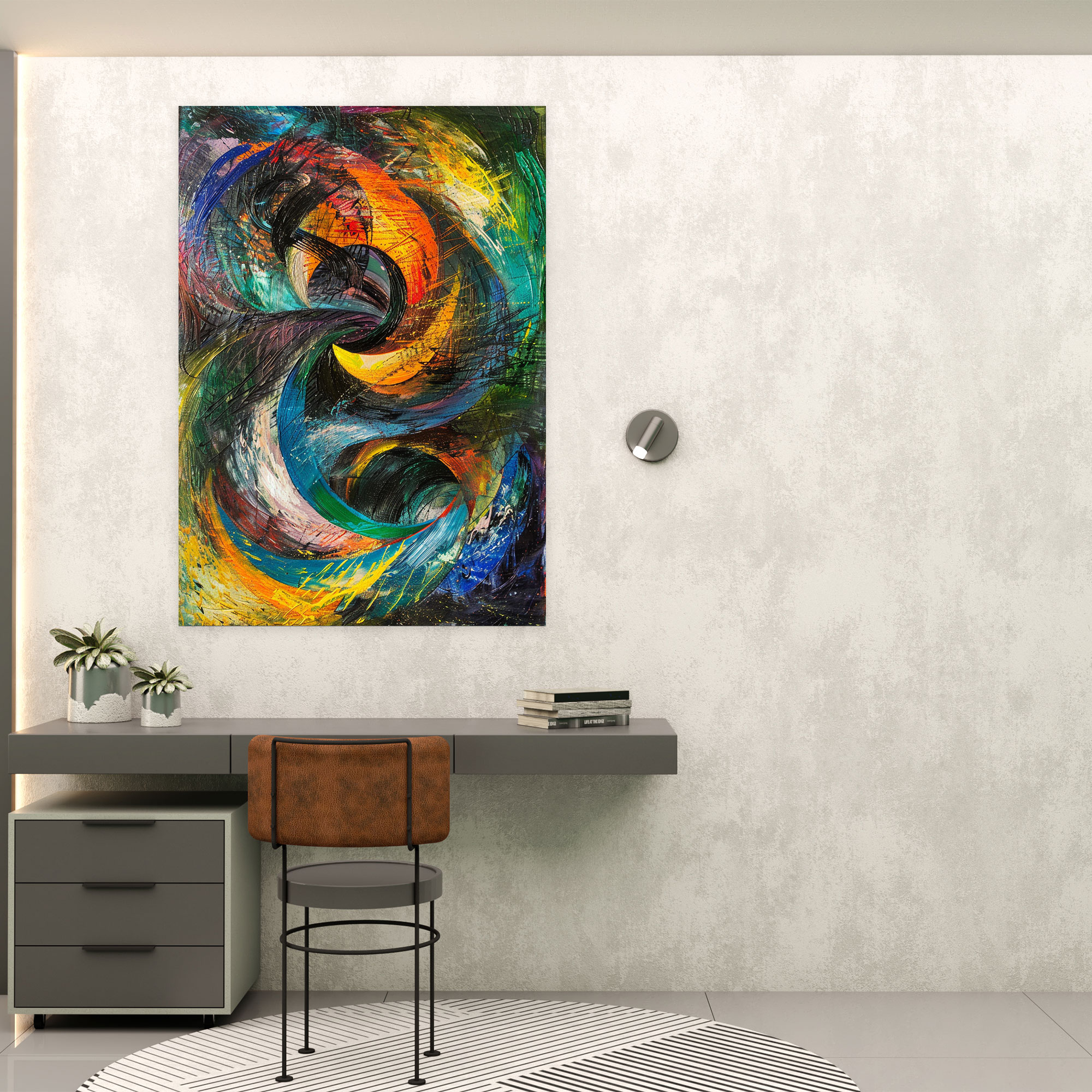 Swirling Composition Canvas Print - Expressionism, Canvas Print, Expressionism Art Style, Canvas
