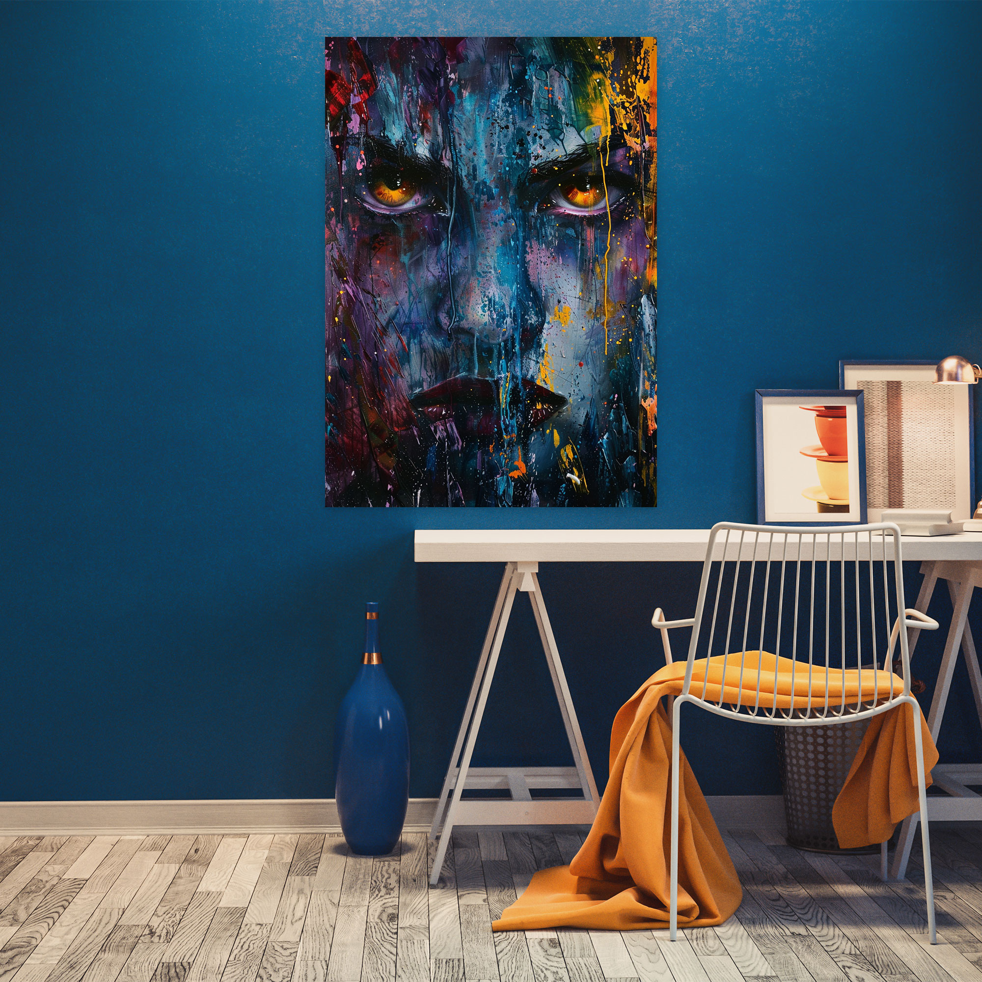 Intense Portraits Wall Decoration - Expressionism, Canvas Wall Art, Expressionism Art Style, Home Decoration