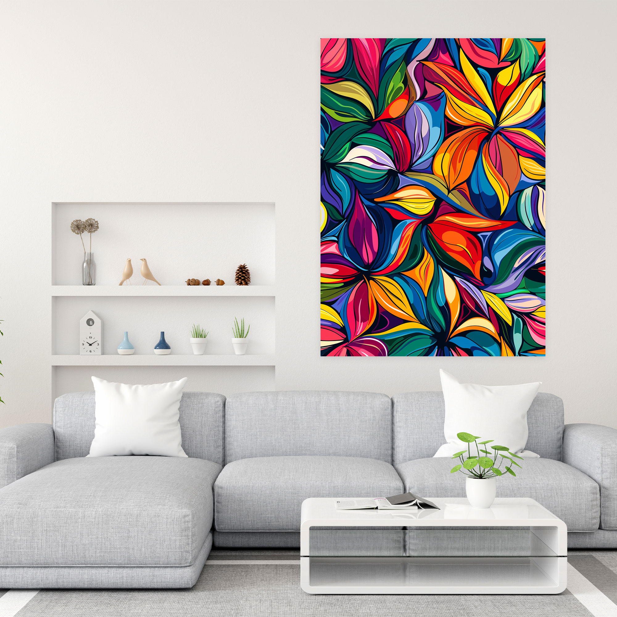 Expressionism Floral Canvas Print Wall Decoration - Expressionism, Home Decoration, Canvas Wall Art, Canvas
