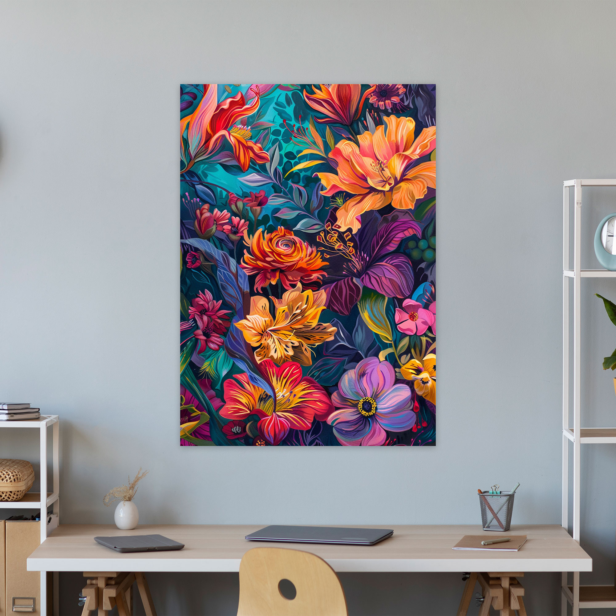 Floral Expressionism Art Style Canvas Print - Expressionism, Canvas, Canvas Wall Art, Home Decoration