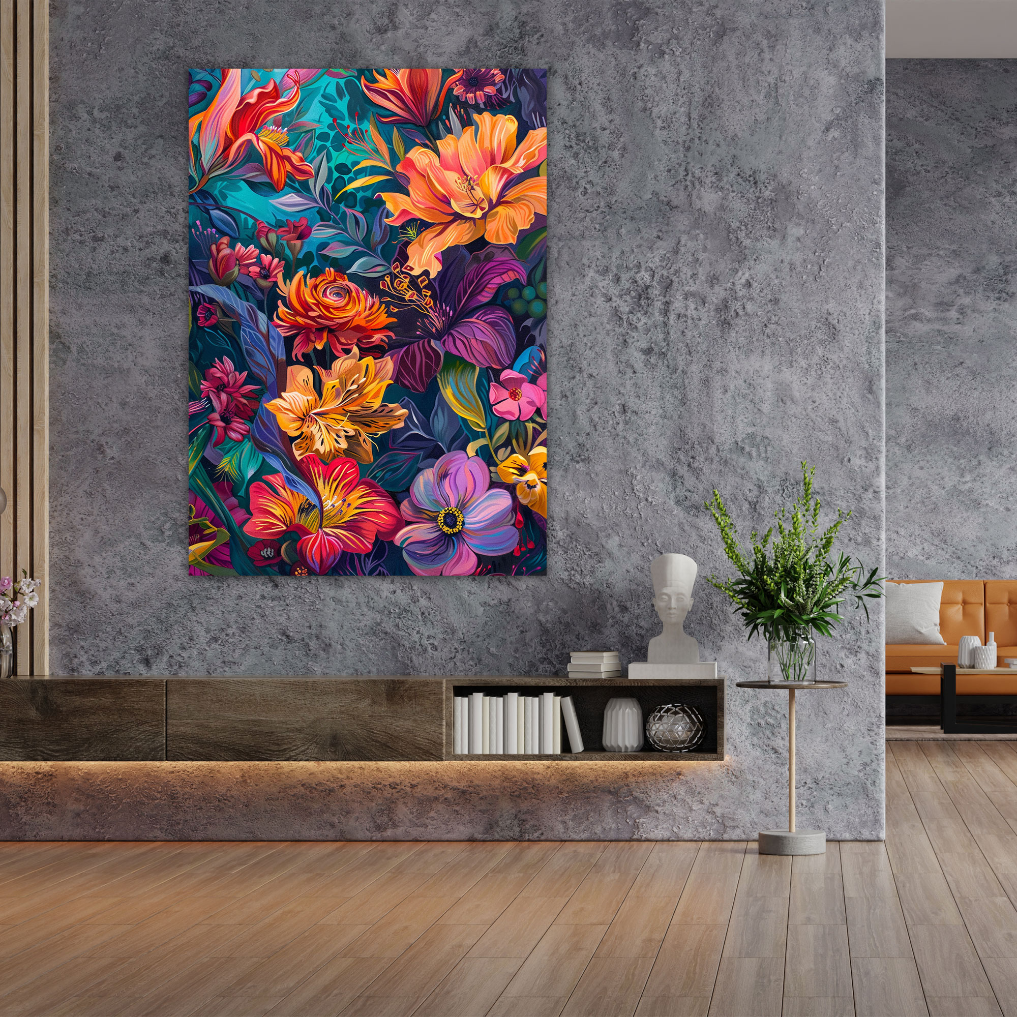 Floral Expressionism Art Style Canvas Print - Expressionism, Canvas, Canvas Wall Art, Home Decoration
