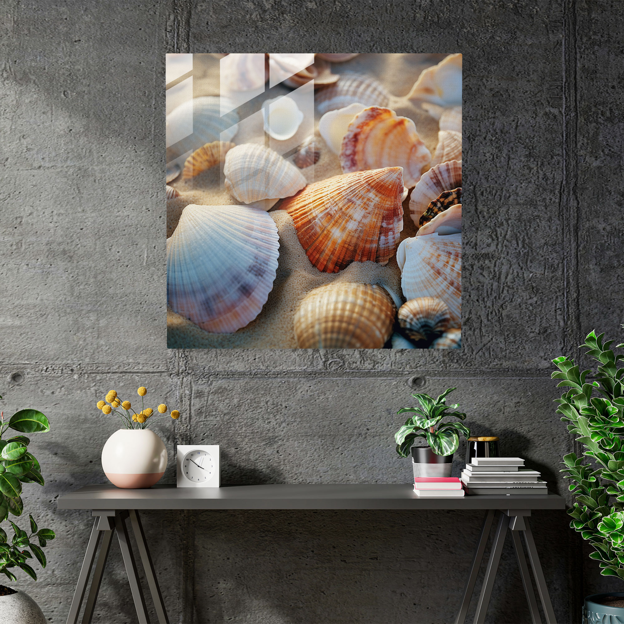 Coastal Treasures Glass Print - For Bathroom, Modern Art, Home Decoration, Wall Decoration