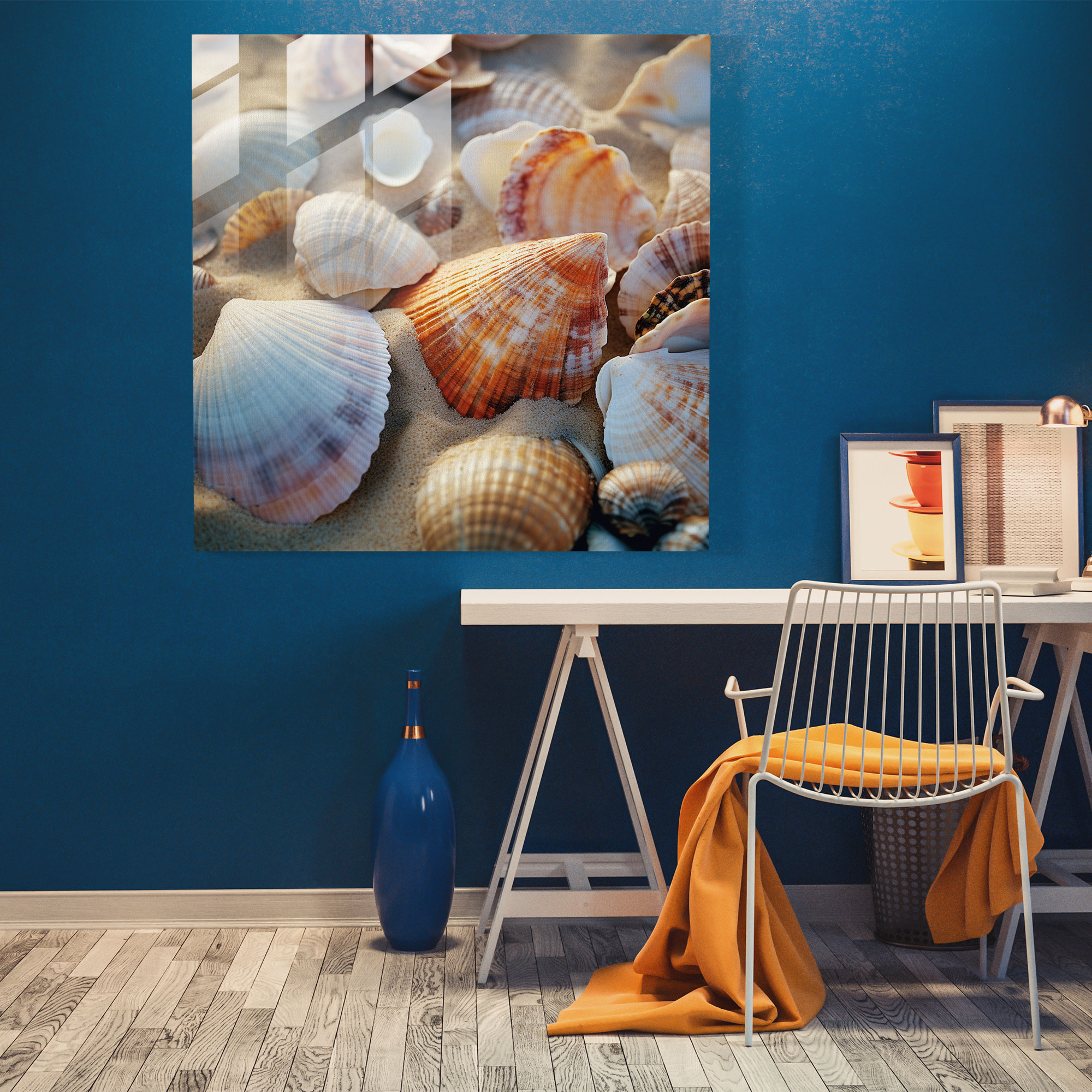 Coastal Treasures Glass Print - For Bathroom, Modern Art, Home Decoration, Wall Decoration