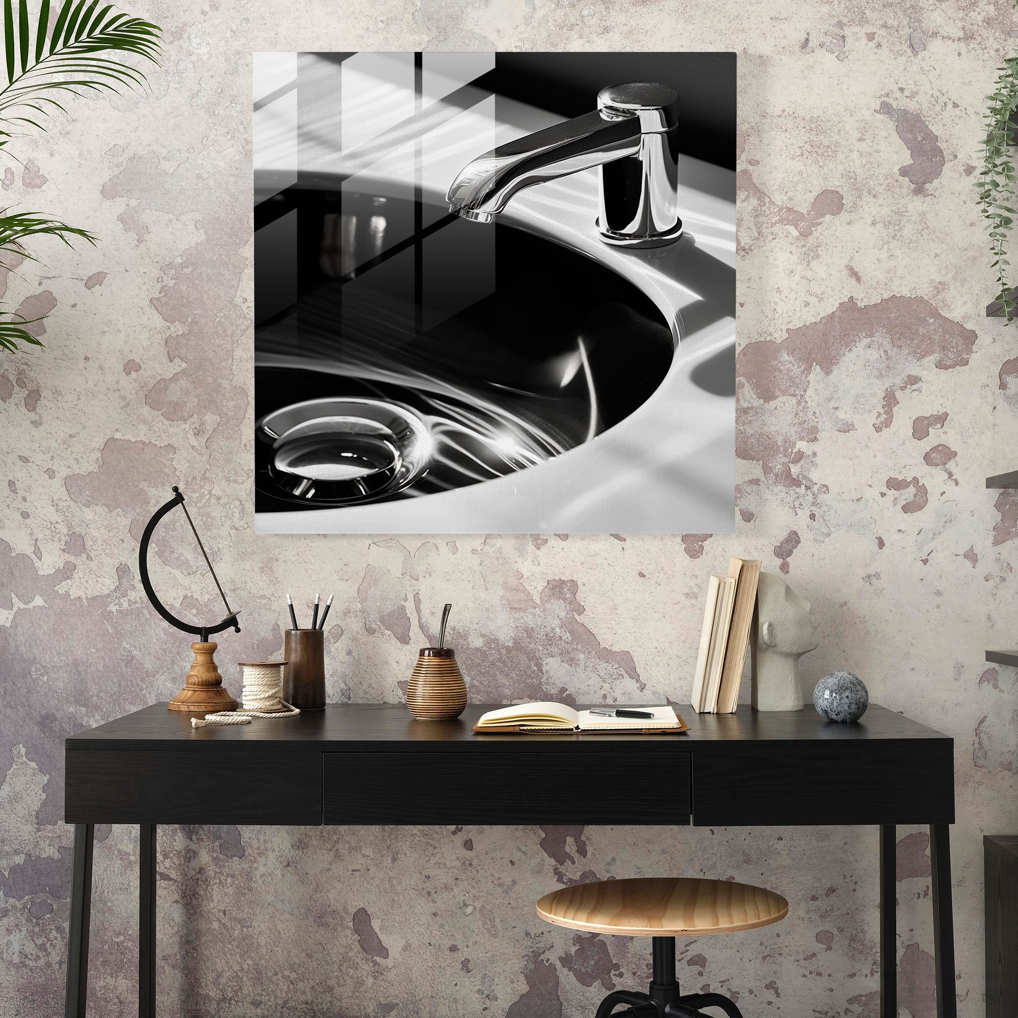Banyo Cam Tablosu - Temiz ve Şık - Banyo Cam Sanatı Cam Tablo Modern Sanat