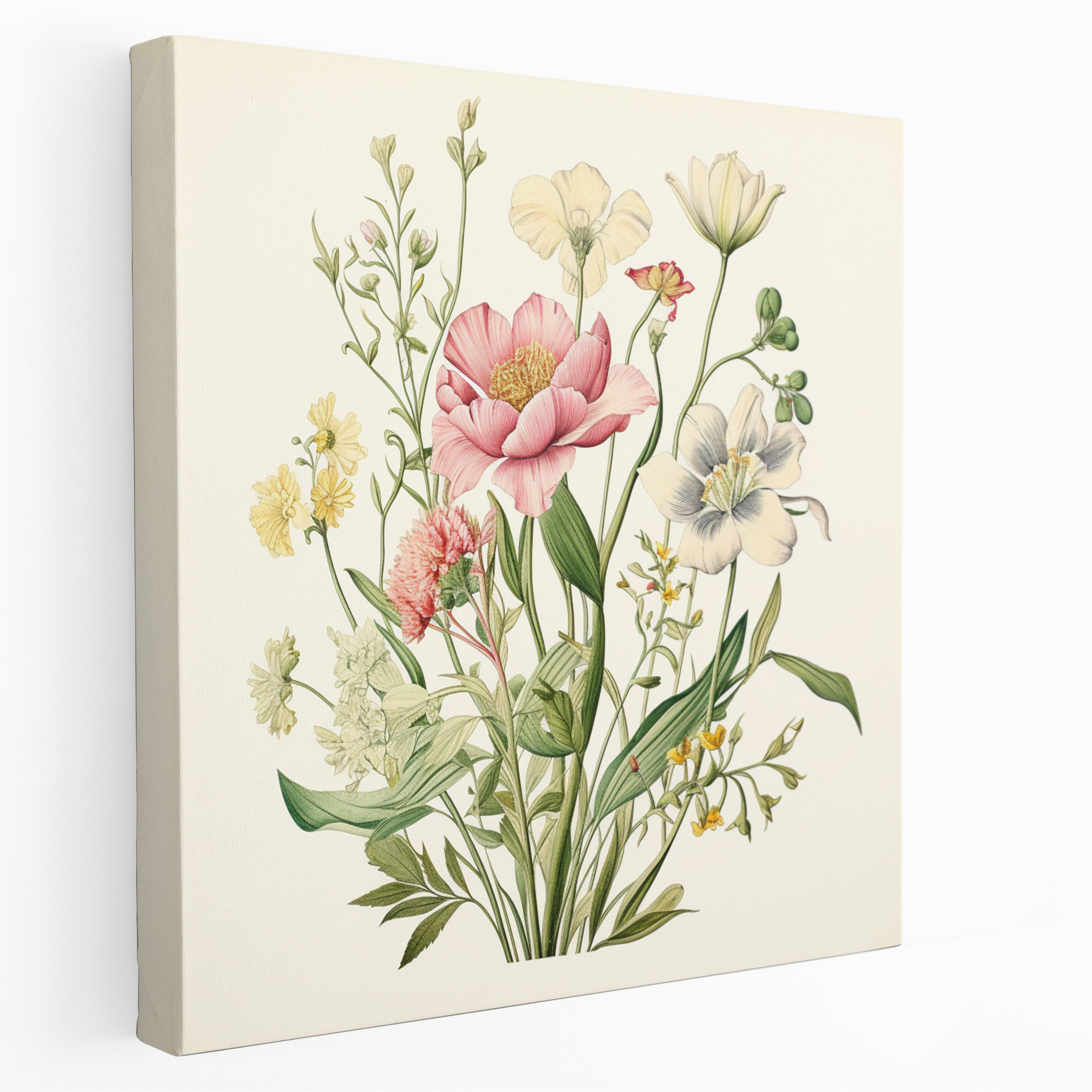 Botanical Garden Canvas Print - For Bathroom, Bathroom Wall Decoration, Botanical Garden Canvas Print, Botanical Illustration