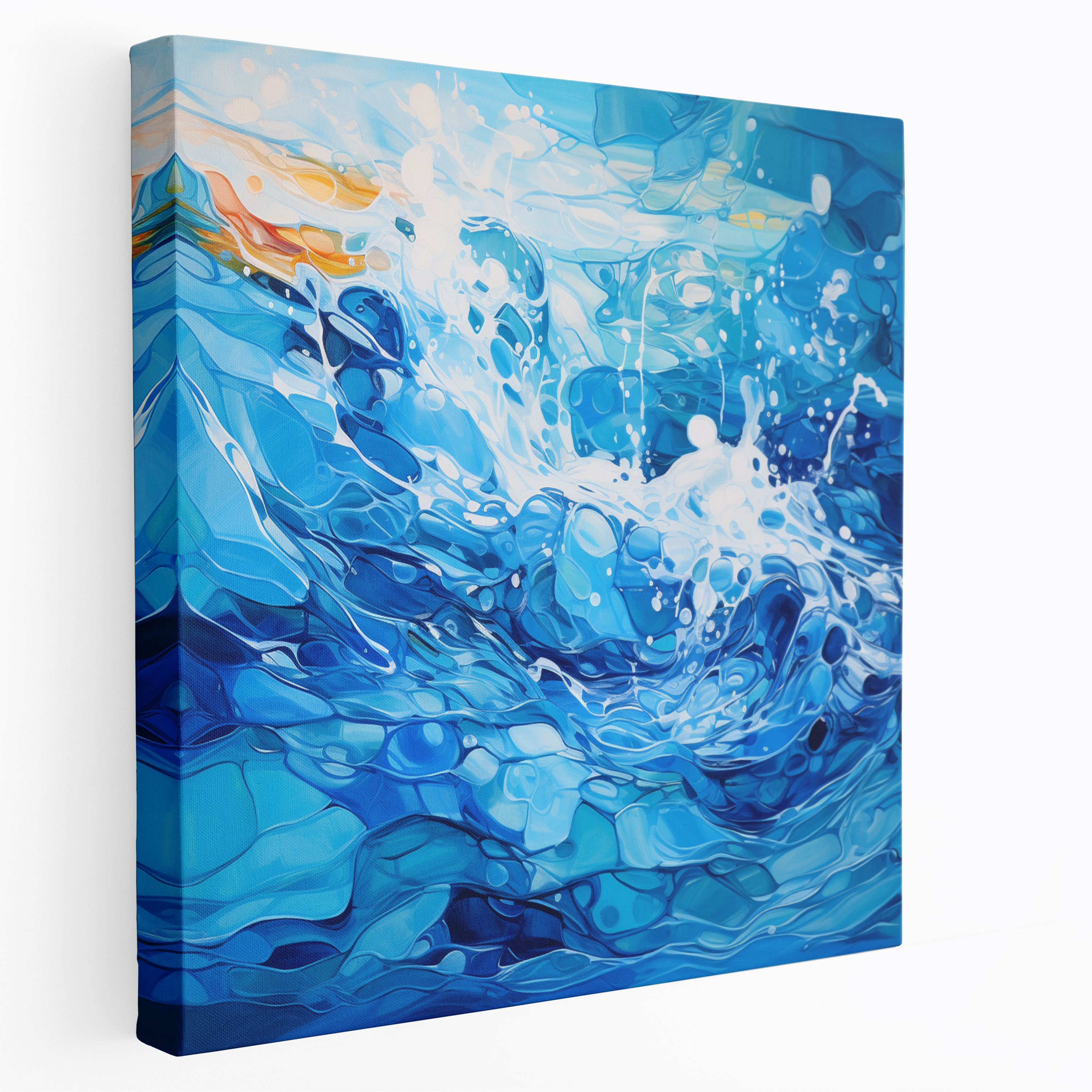 Aquatic Symphony Canvas Print - For Bathroom, Canvas Wall Art, Flowing Water, Wall Decoration