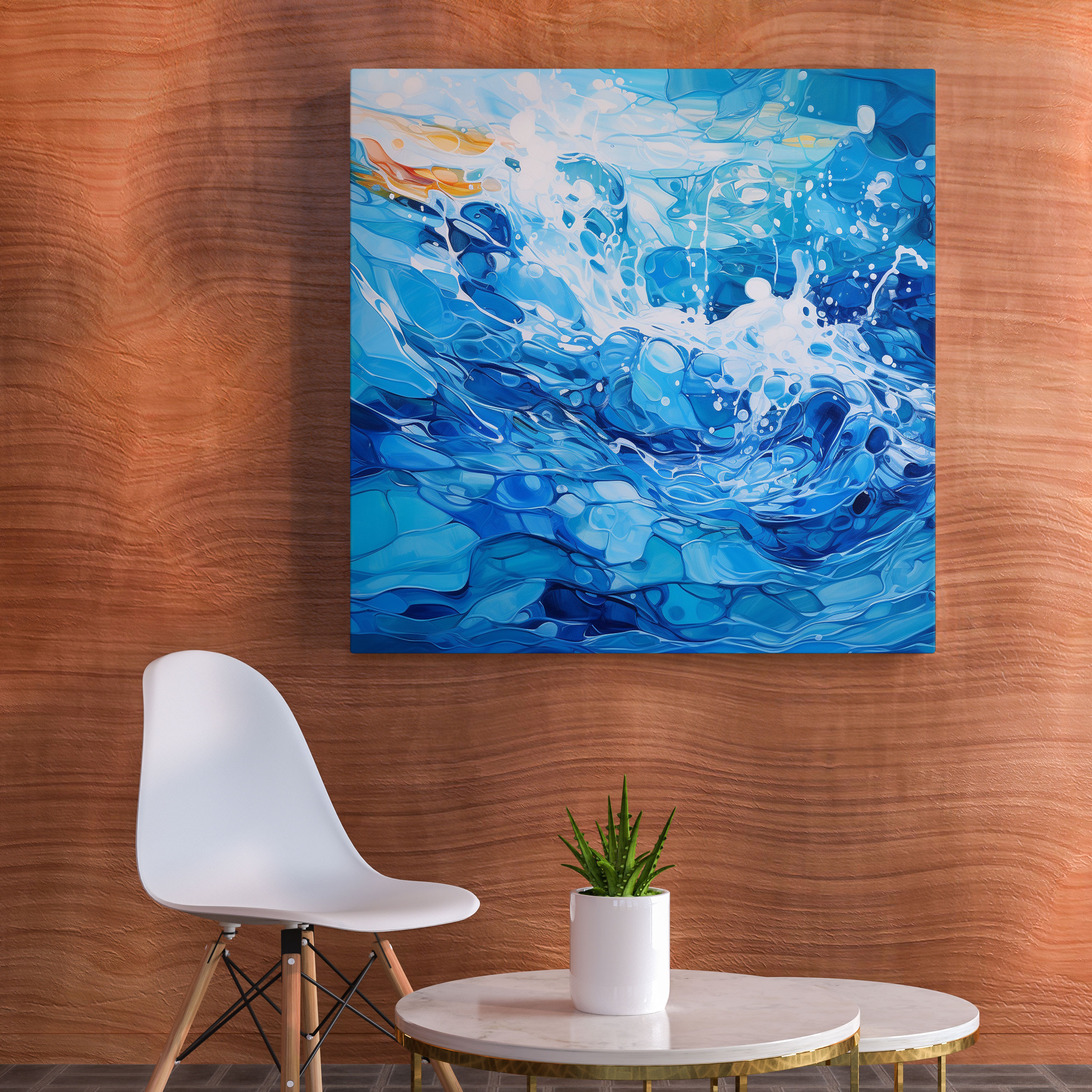Aquatic Symphony Canvas Print - For Bathroom, Canvas Wall Art, Flowing Water, Wall Decoration