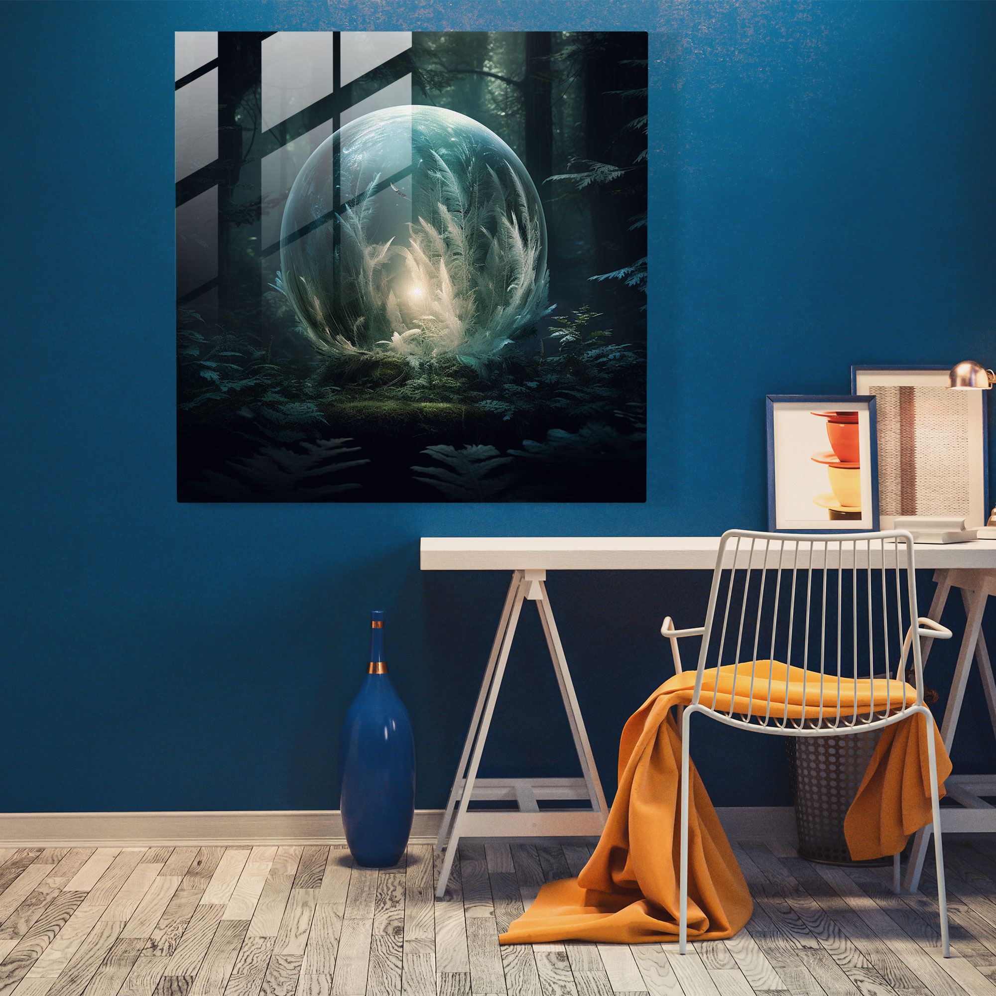 Enchanting Feather Glass Wall Art - Feather, Ethereal Forest, Glass Print, Wall Decoration