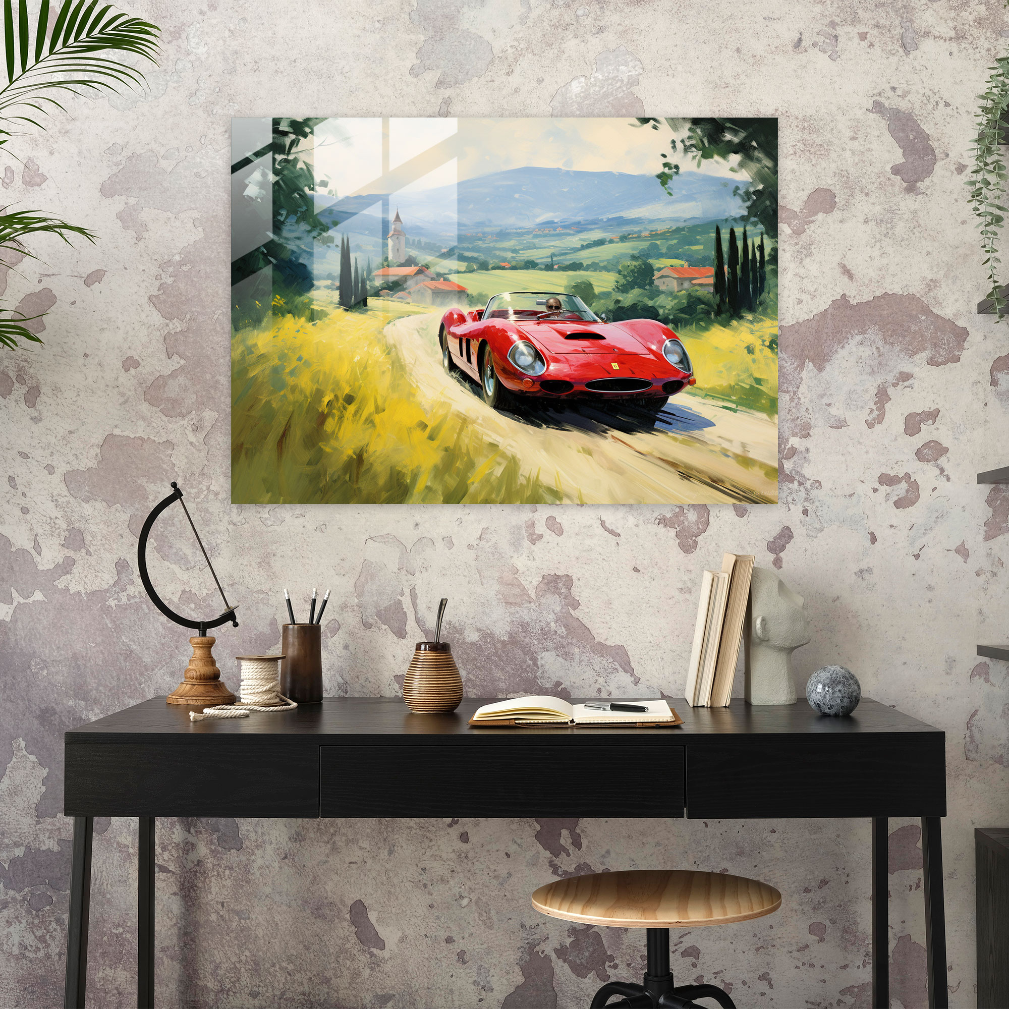 Ferrari Cam Sanatı - İzlenimci Ev Dekorasyonu Manzarası