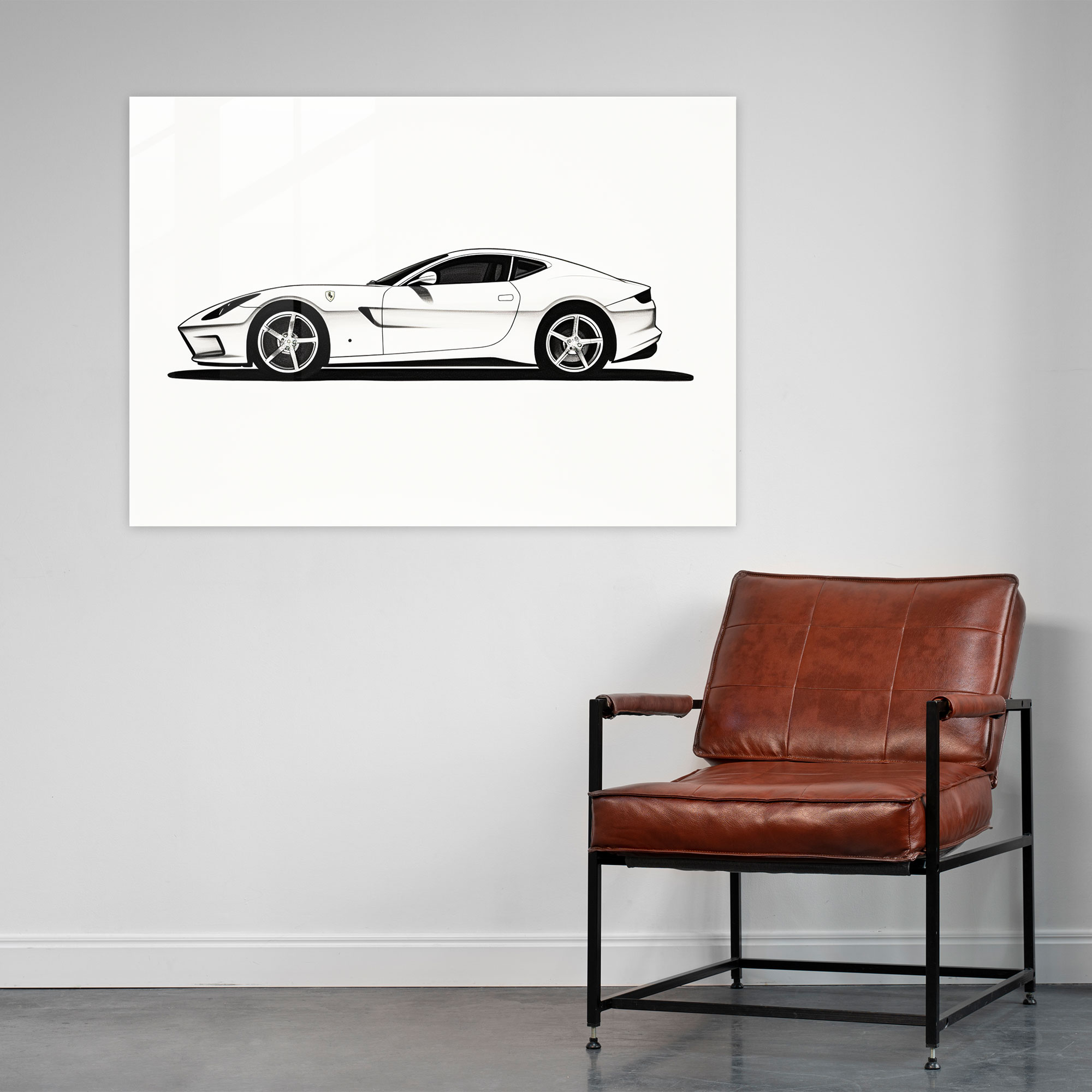 Ferrari Modern Sanat - Minimalizm ile Ferrari Kanvas Tablo