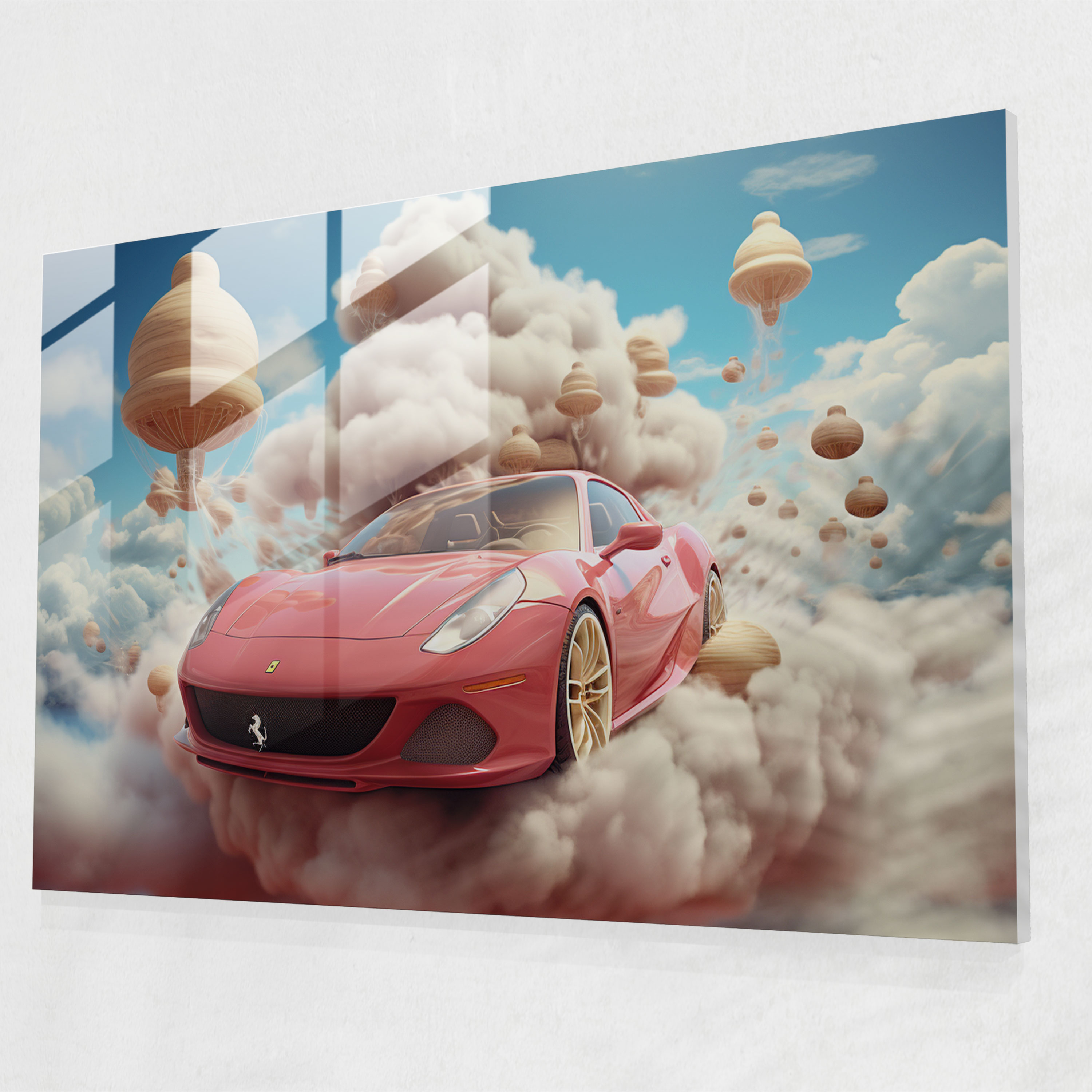 Ferrari Glass Print - Ferrari, Modern Art, Wall Decoration, Glass Wall Art