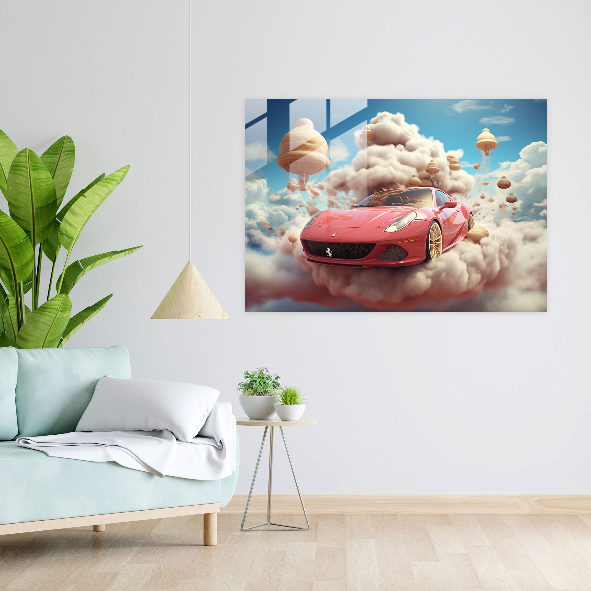 Ferrari Glass Print - Ferrari, Modern Art, Wall Decoration, Glass Wall Art