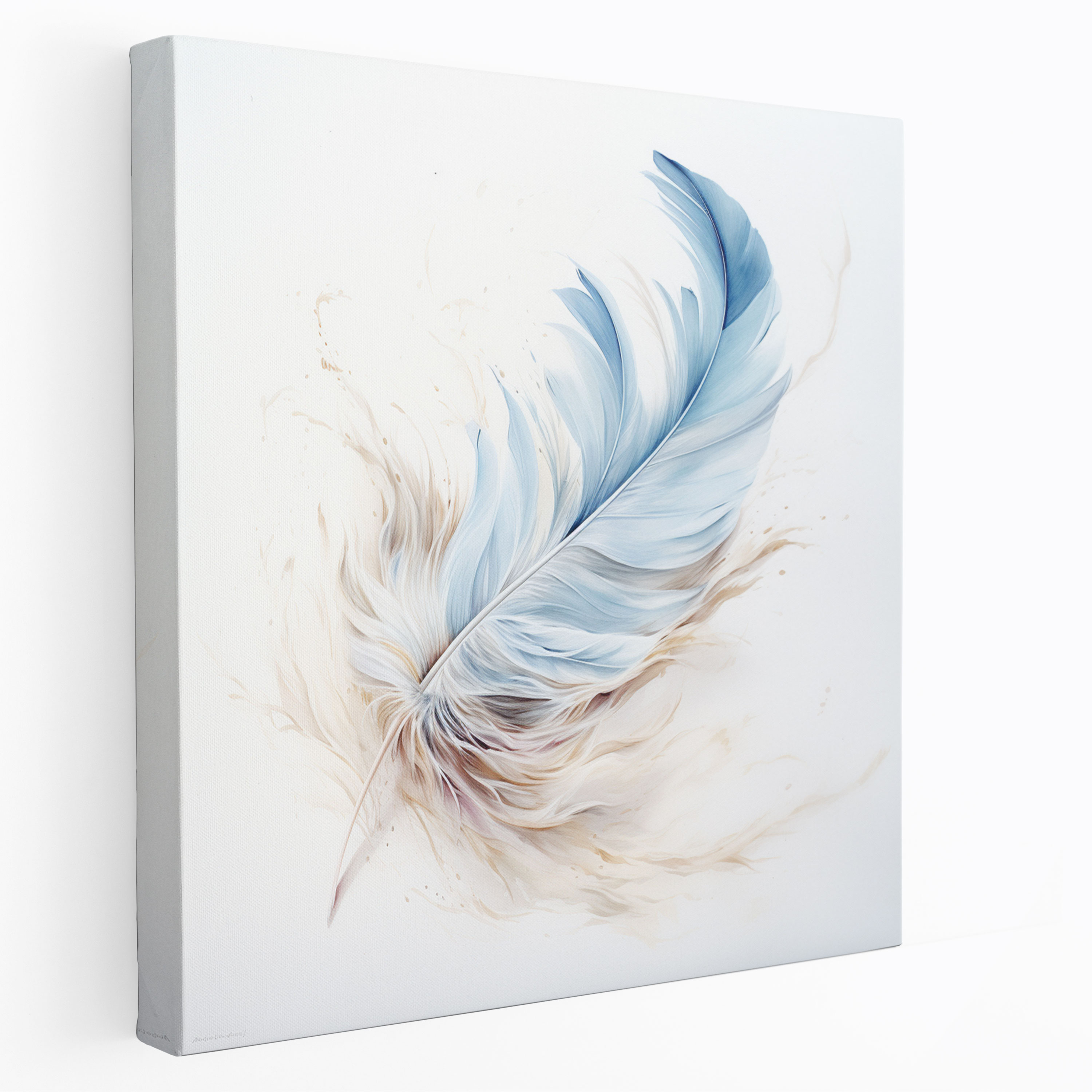 Feather Canvas Print - Artistic Watercolor Painting - Wall Art - Feather, Canvas, Home Decoration, Wall Art