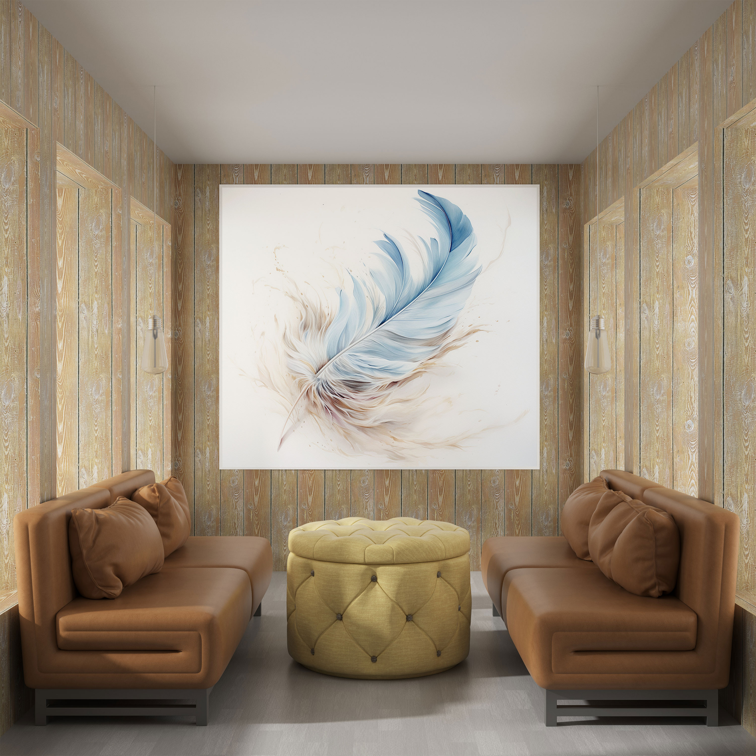 Feather Canvas Print - Artistic Watercolor Painting - Wall Art - Feather, Canvas, Home Decoration, Wall Art