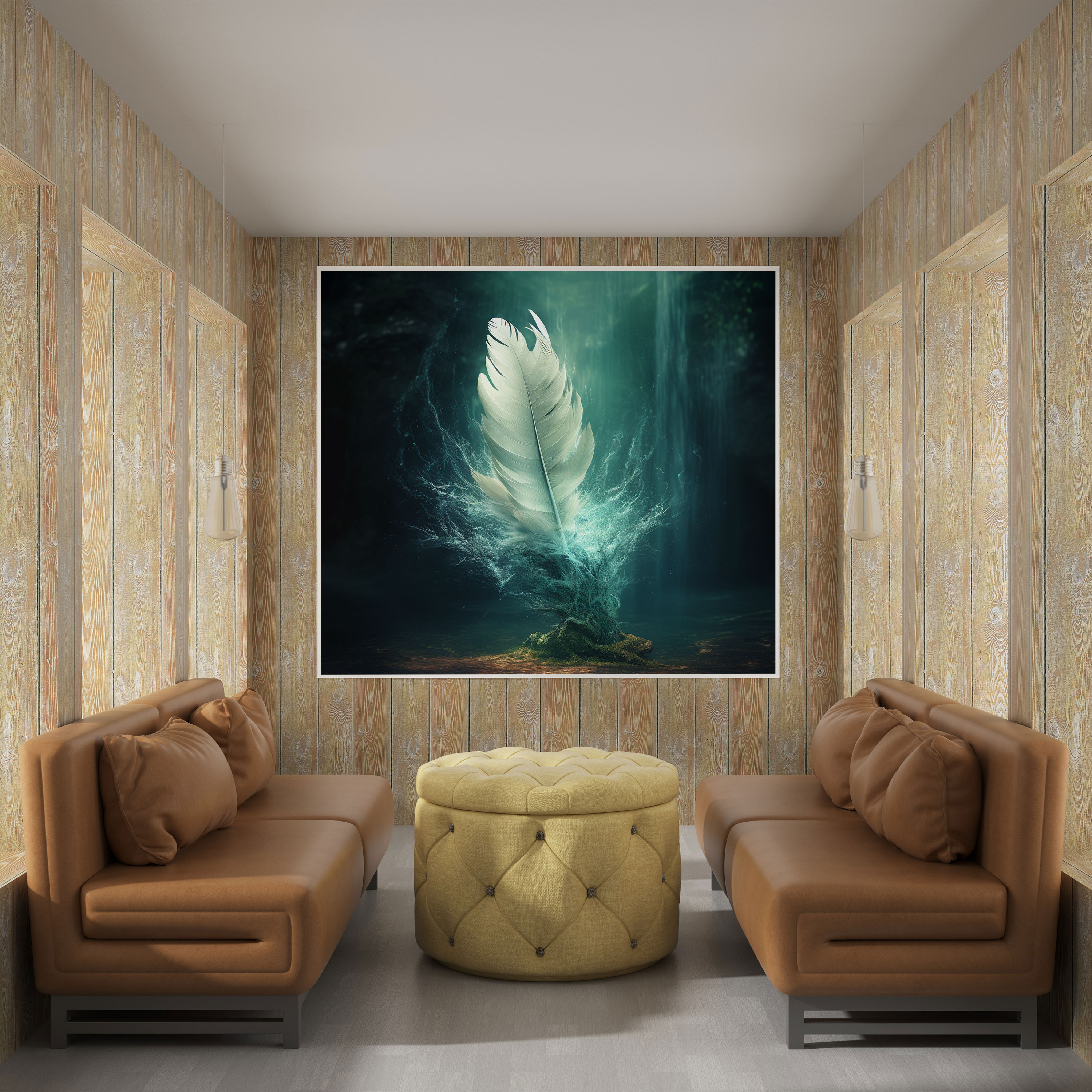 Feather Canvas Print - Surreal Digital Manipulation - Wall Art - Feather, Home Decoration, Canvas Wall Art, Surreal Digital Manipulation