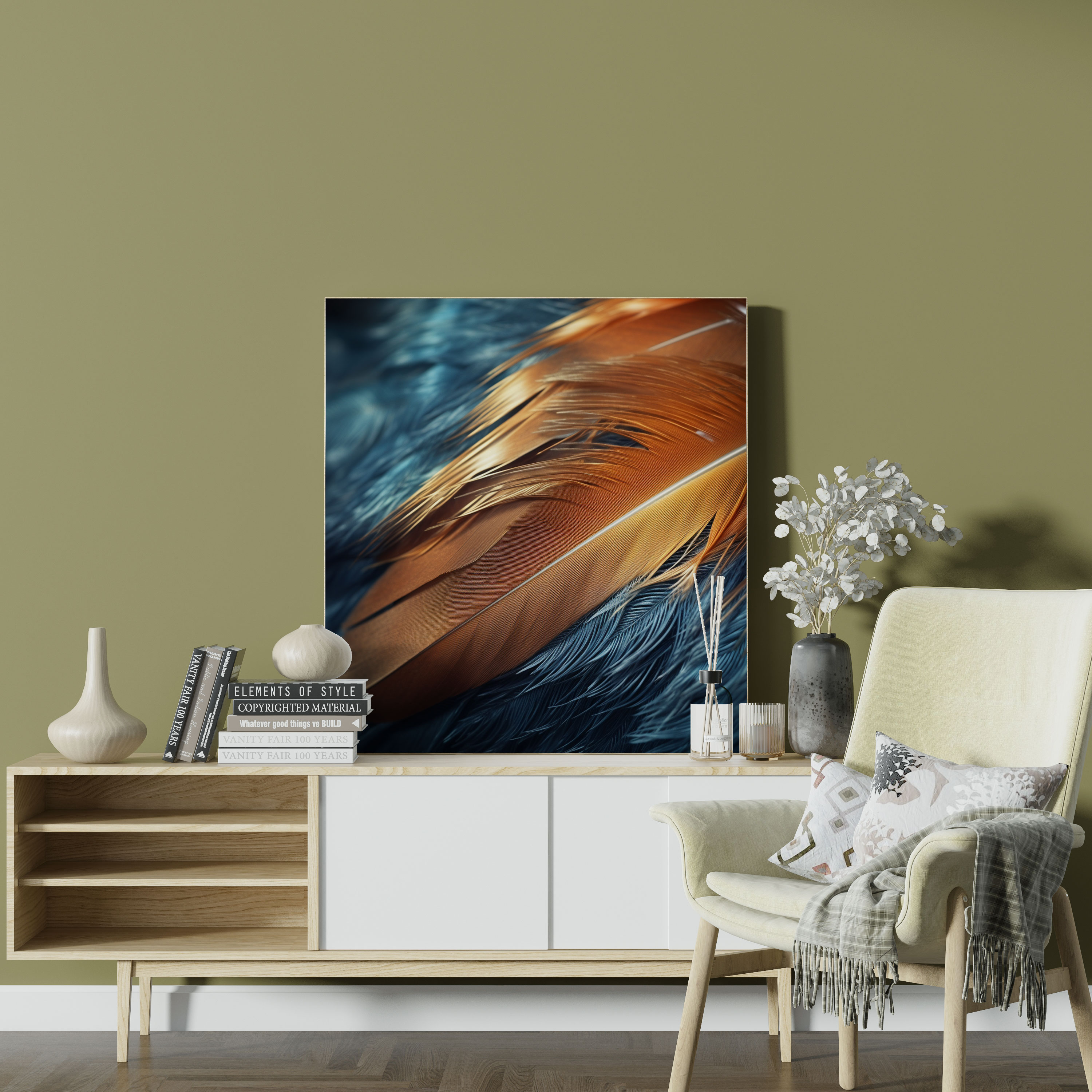 Feather Wall Art - Photorealistic Photograph - Canvas Print - Feather, Home Decoration, Feather Wall Art, Canvas Print