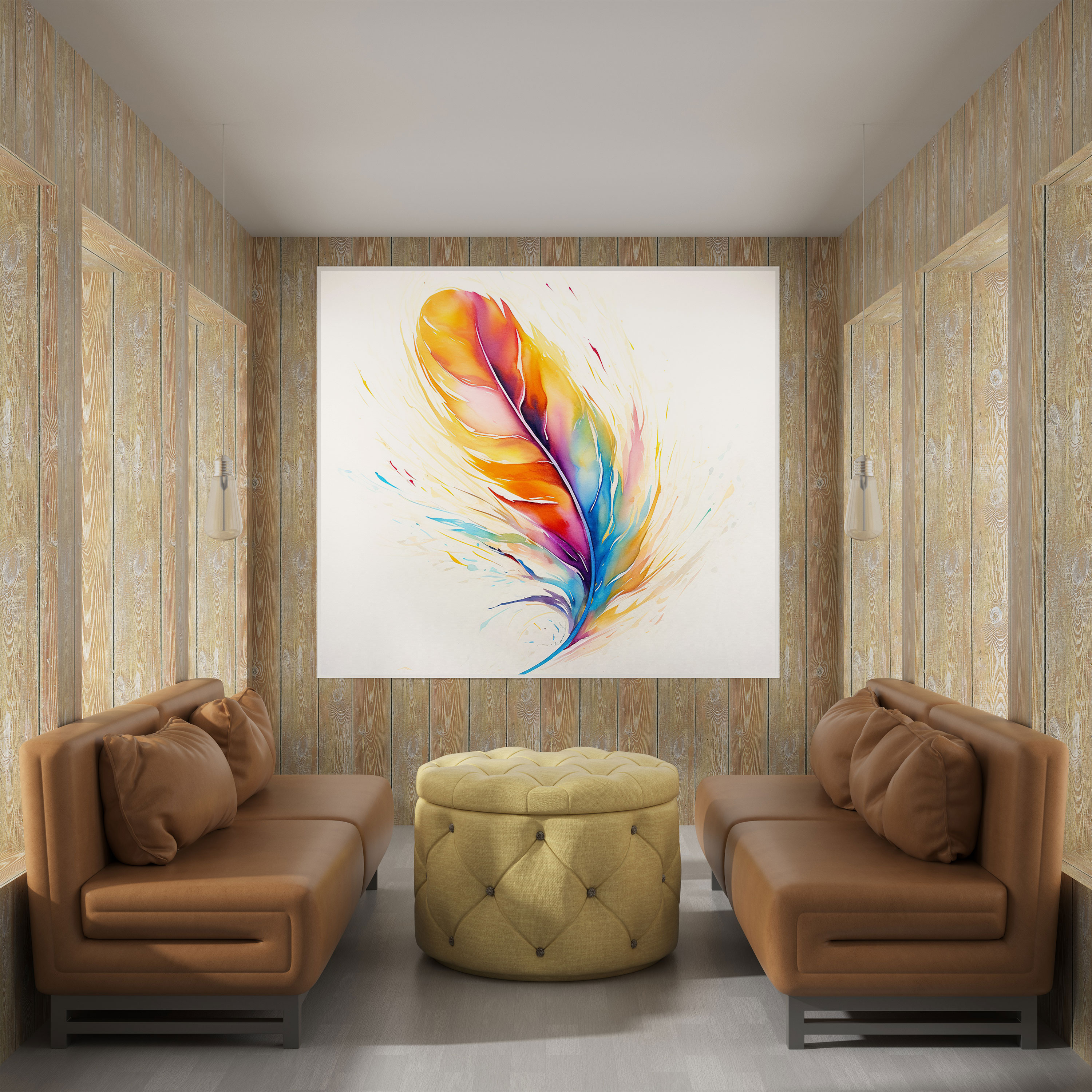 Feather Canvas Print - Feather, Watercolor Painting, Canvas Wall Art, Home Decoration