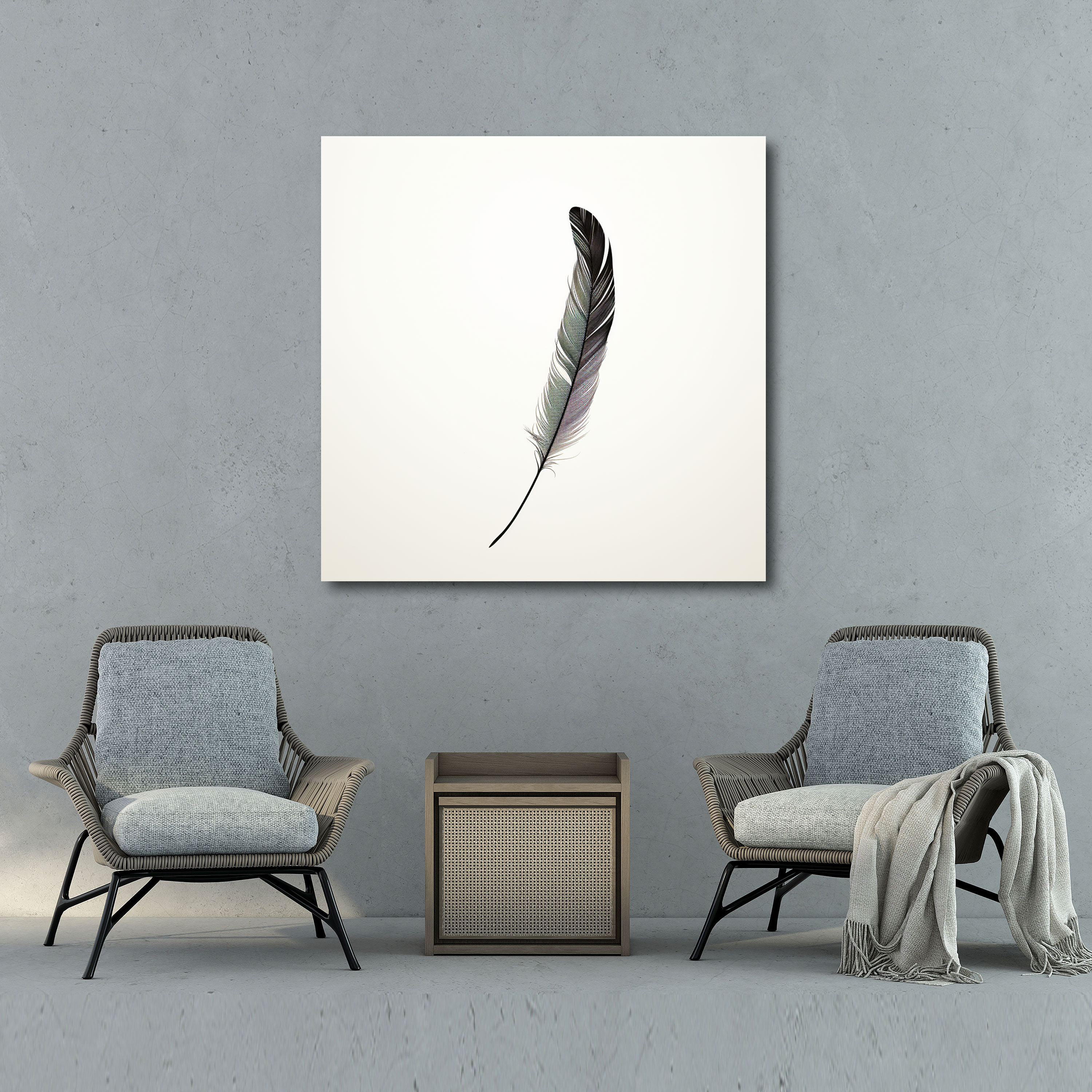 Minimalist Feather Wall Art - Feather, Wall Decoration, Canvas Wall Art, Canvas
