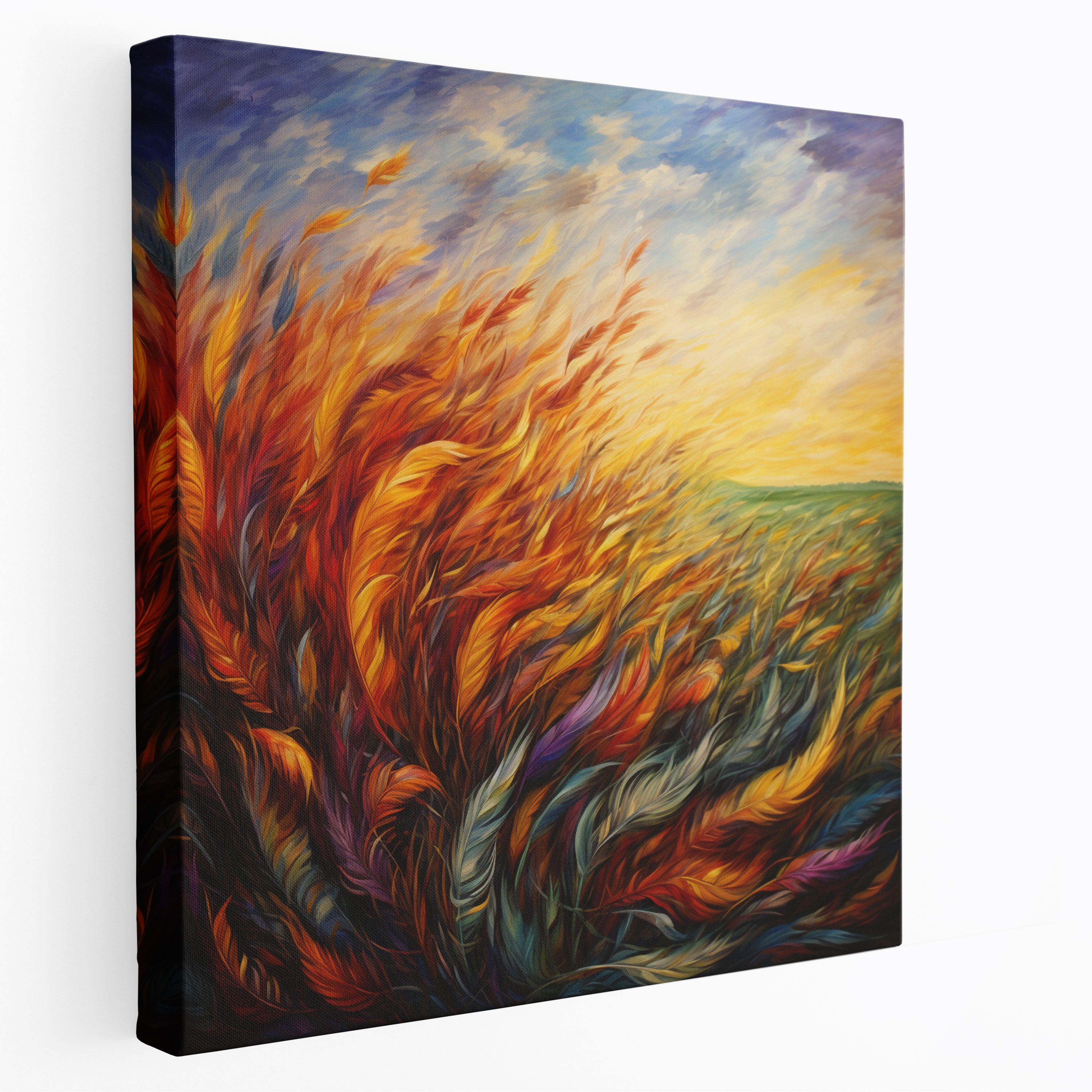 Feathers In The Wind Canvas Print - Feather, Energy, Canvas Print, Home Decoration