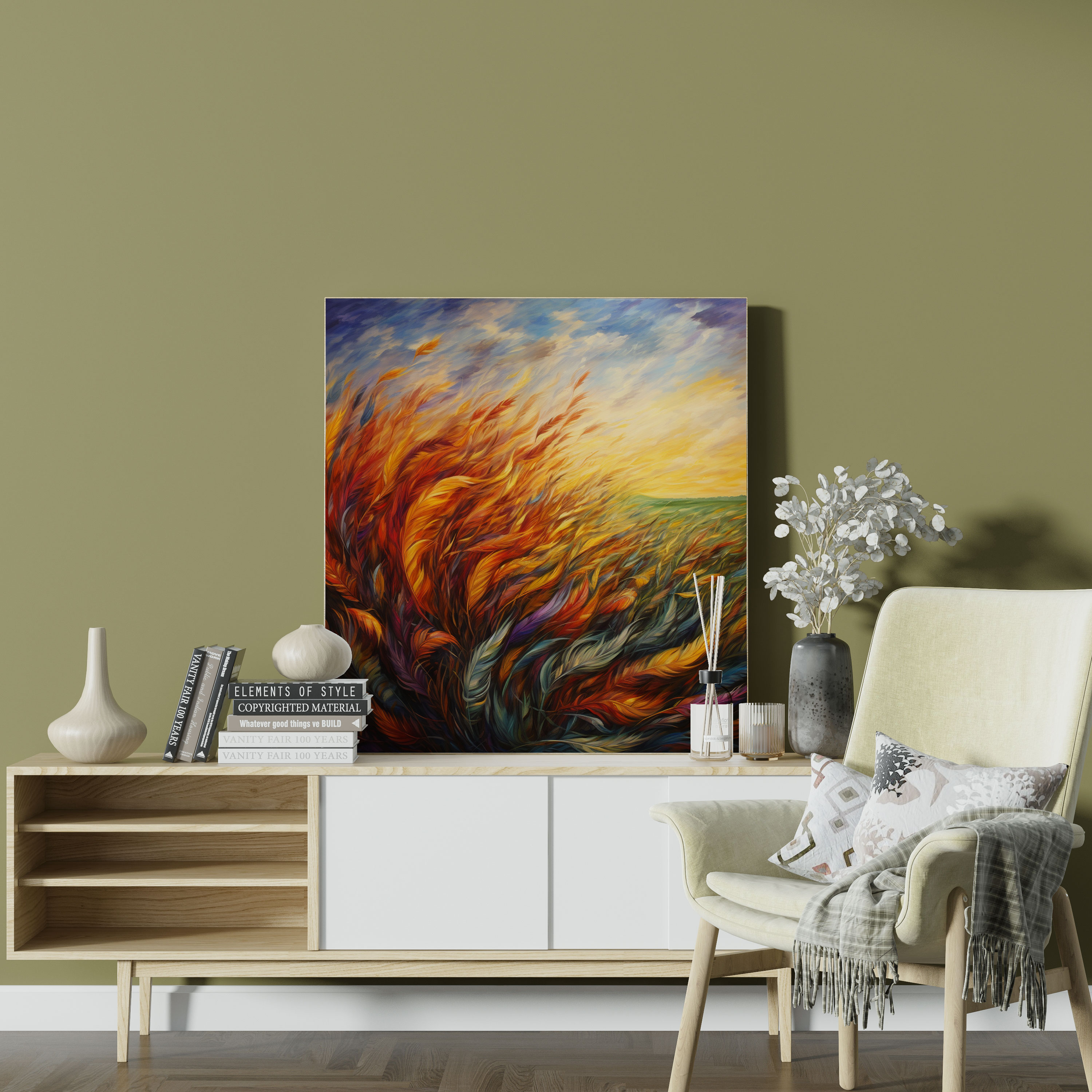 Feathers In The Wind Canvas Print - Feather, Energy, Canvas Print, Home Decoration