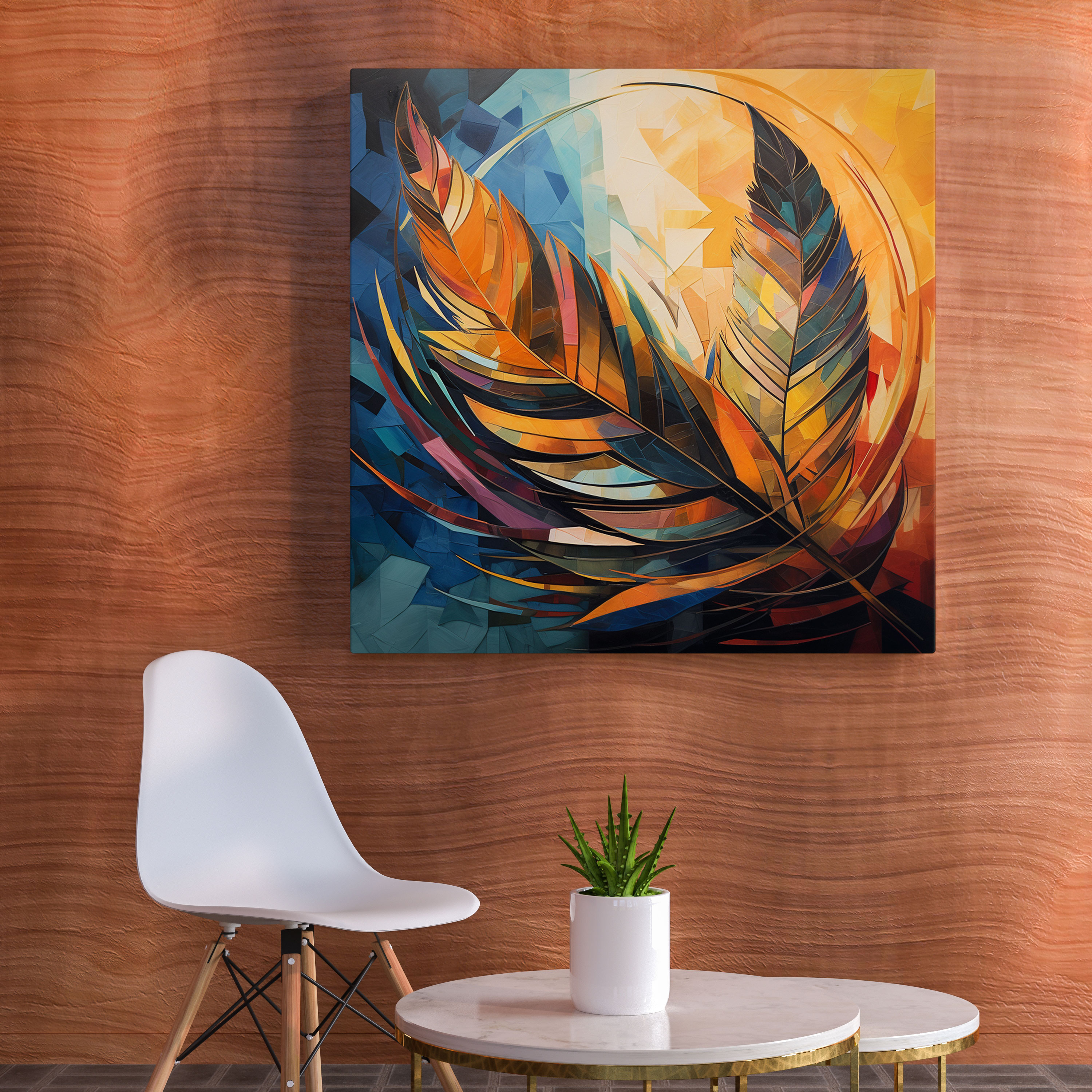 Geometric Feather Canvas Print - Feather, Versatility, Shapes, Creativity