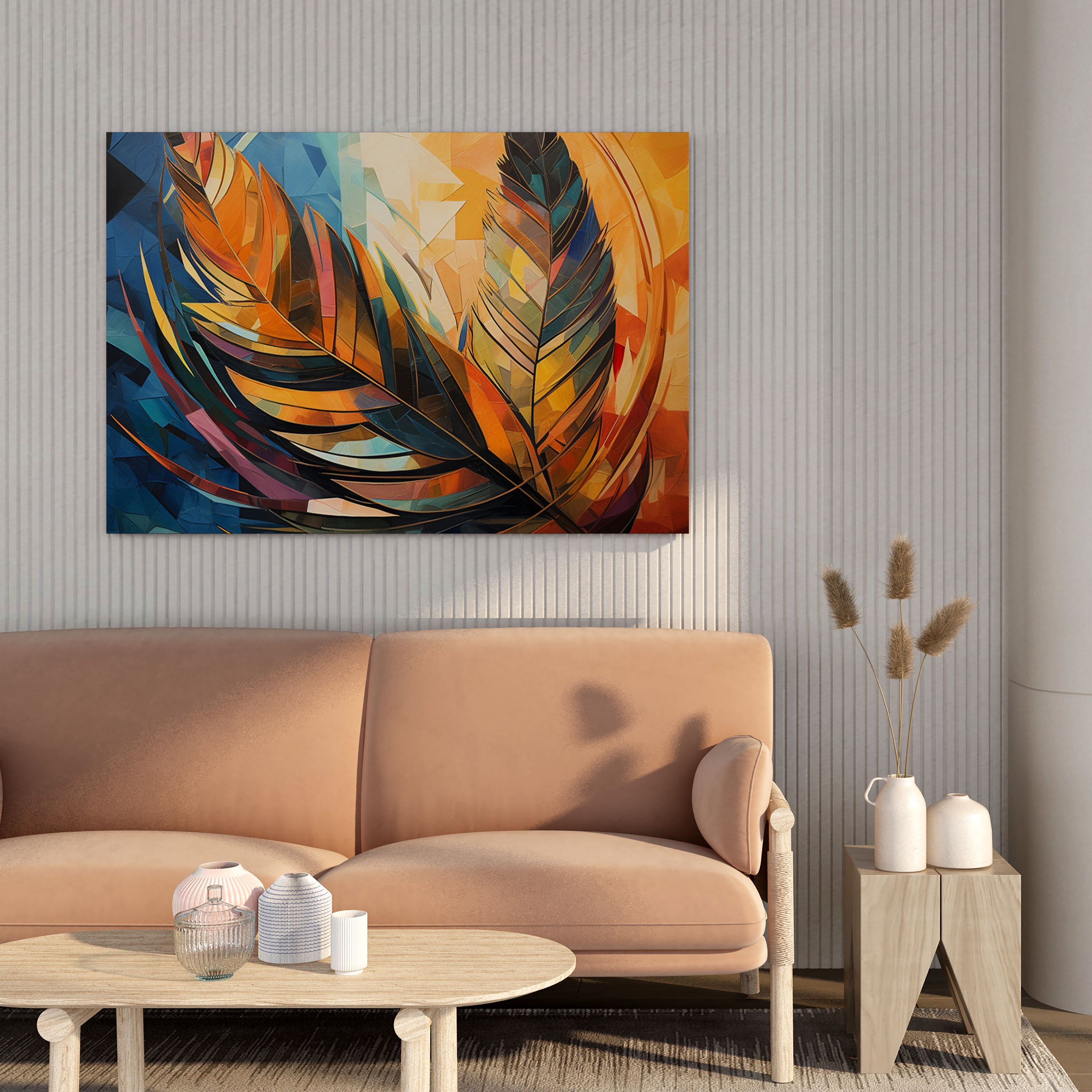 Geometric Feather Canvas Print - Feather, Versatility, Shapes, Creativity
