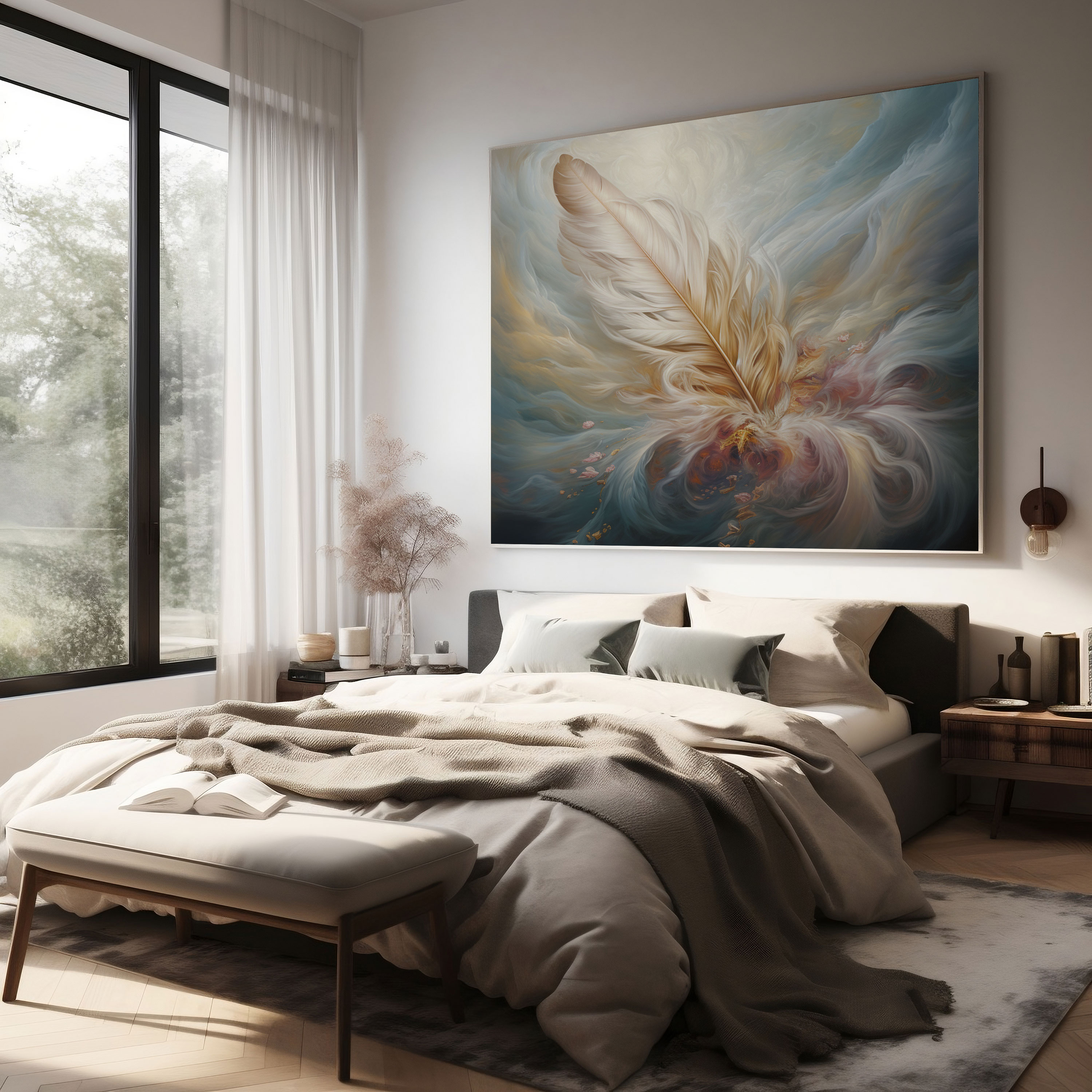 Dream Feather Wall Art - Feather, Painting, Feather, Canvas