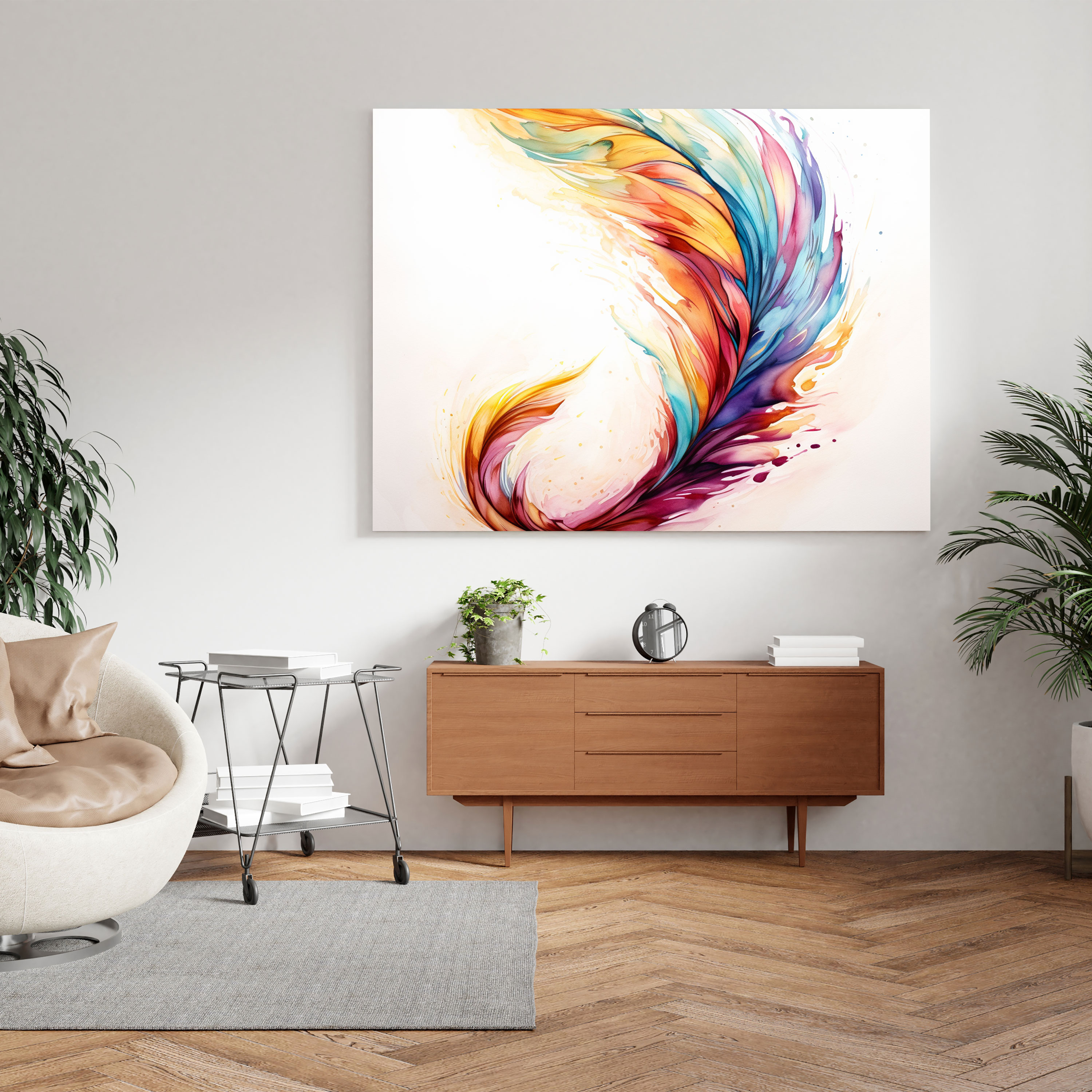 Feather Canvas Print - Feather, Canvas Print, Home Decoration, Vibrant
