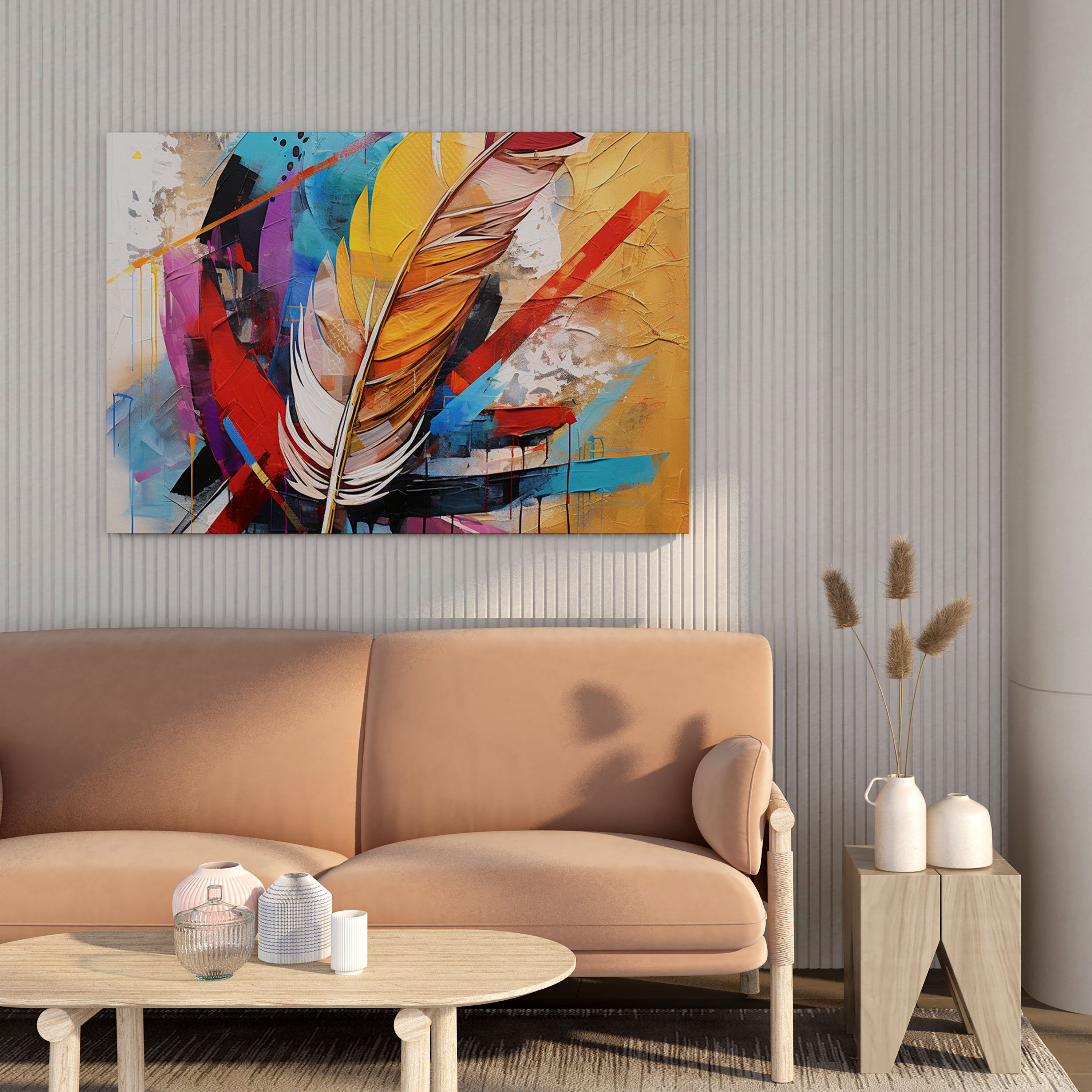 Abstract Feather Wall Art - Feather, Canvas Print, Wall Art, Abstract Mixed Media