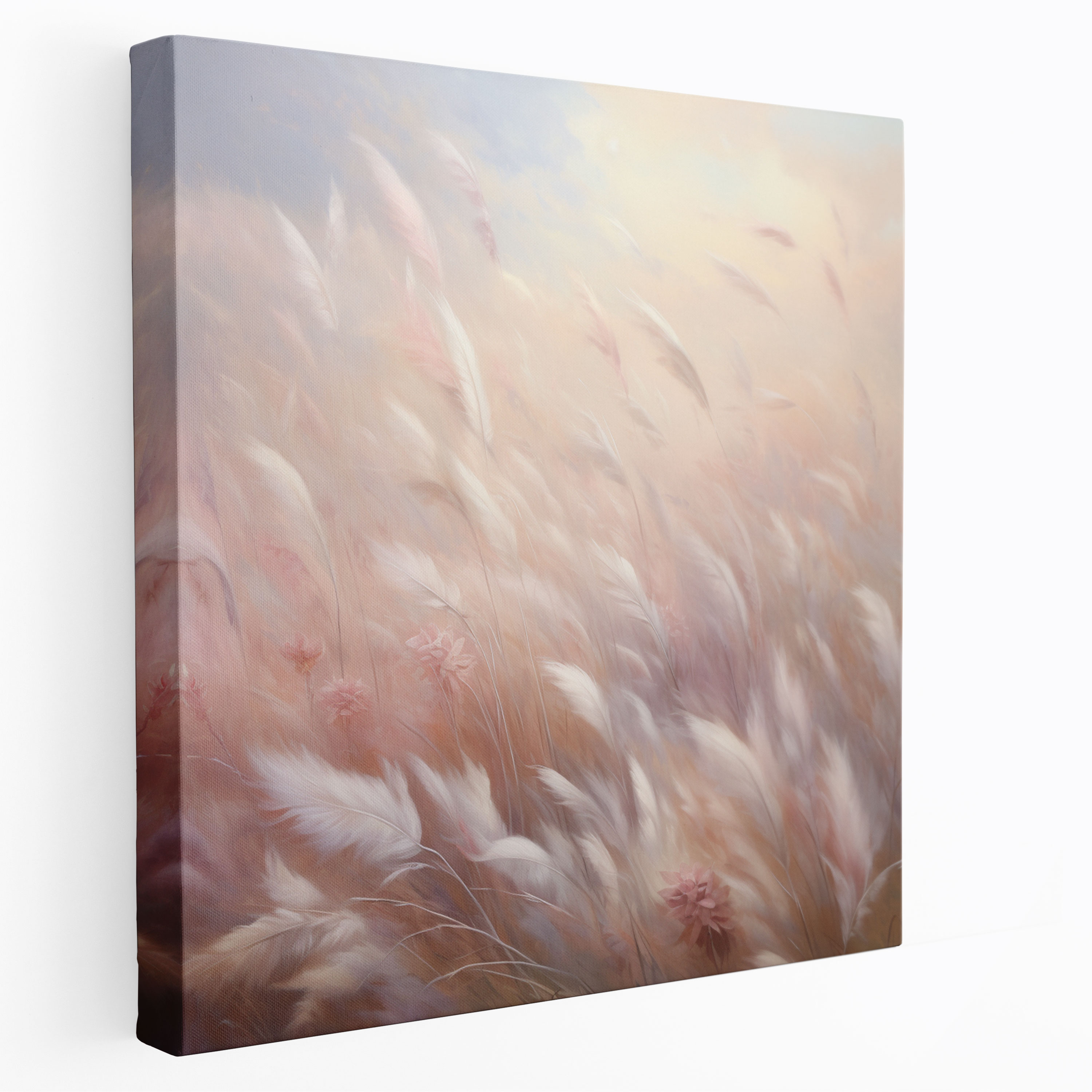 Feather Field Canvas Print - Feather, Dreamy Ambiance, Canvas Wall Art, Canvas