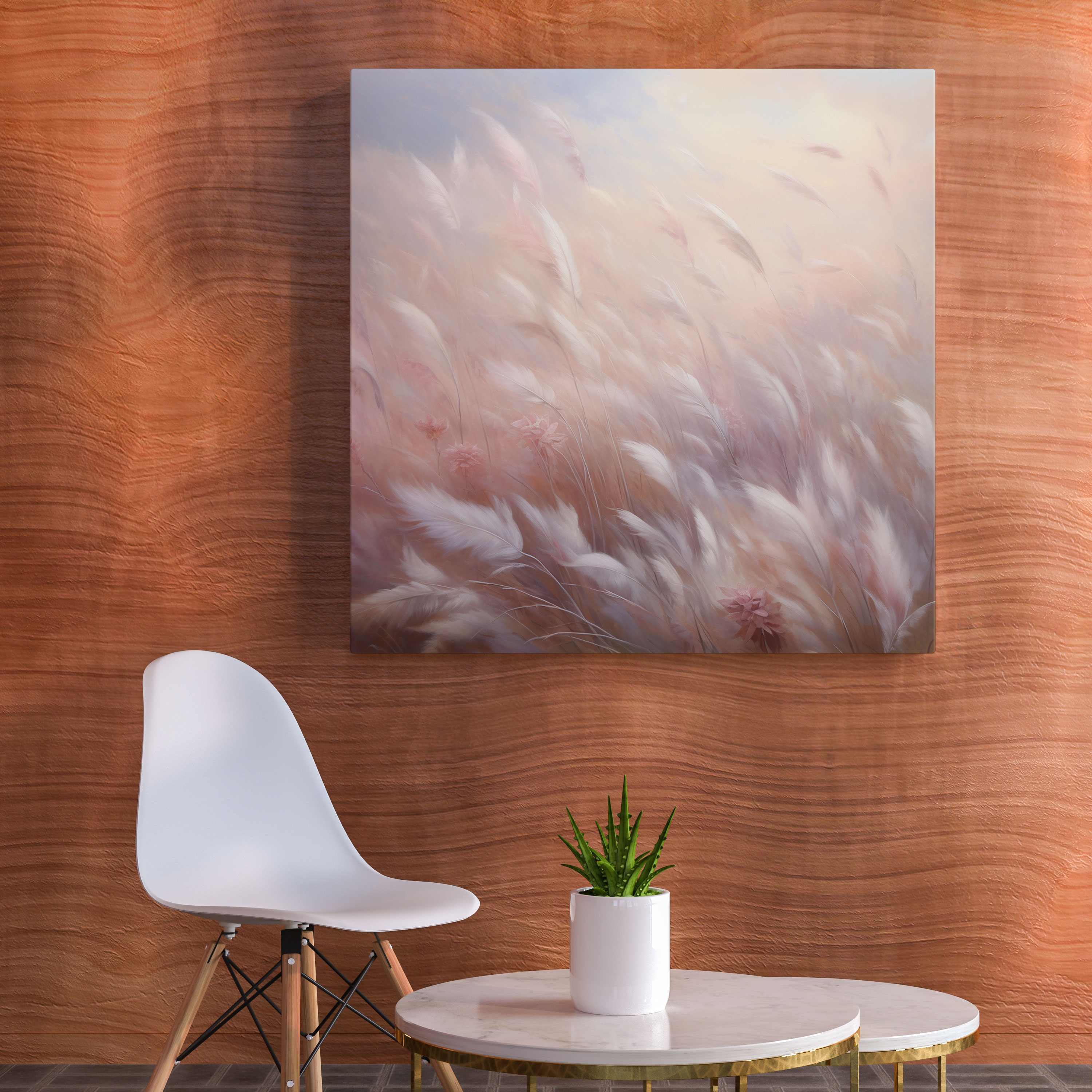Feather Field Canvas Print - Feather, Dreamy Ambiance, Canvas Wall Art, Canvas