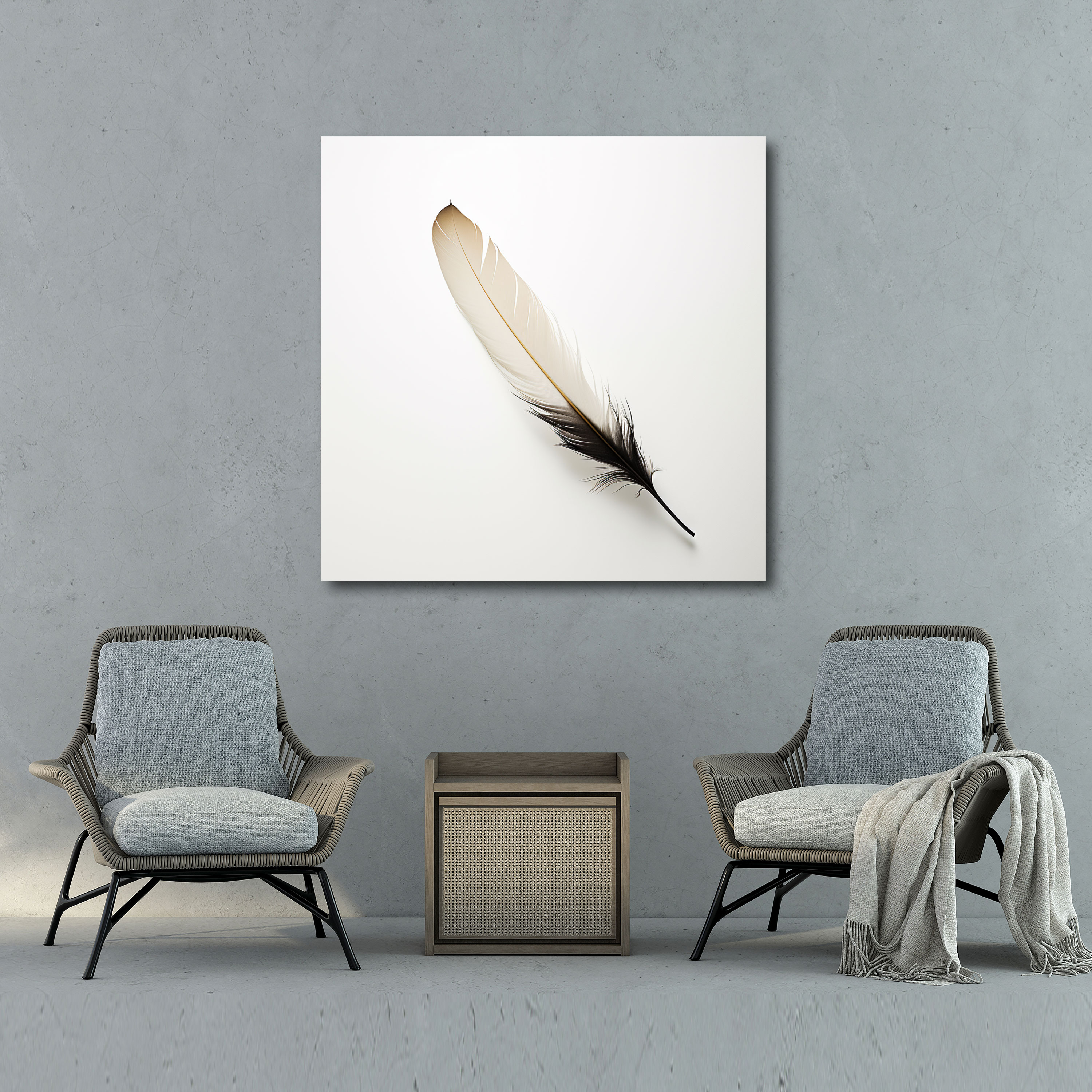 Minimalist Feather Canvas Print - Feather, Finest, Feather, Canvas