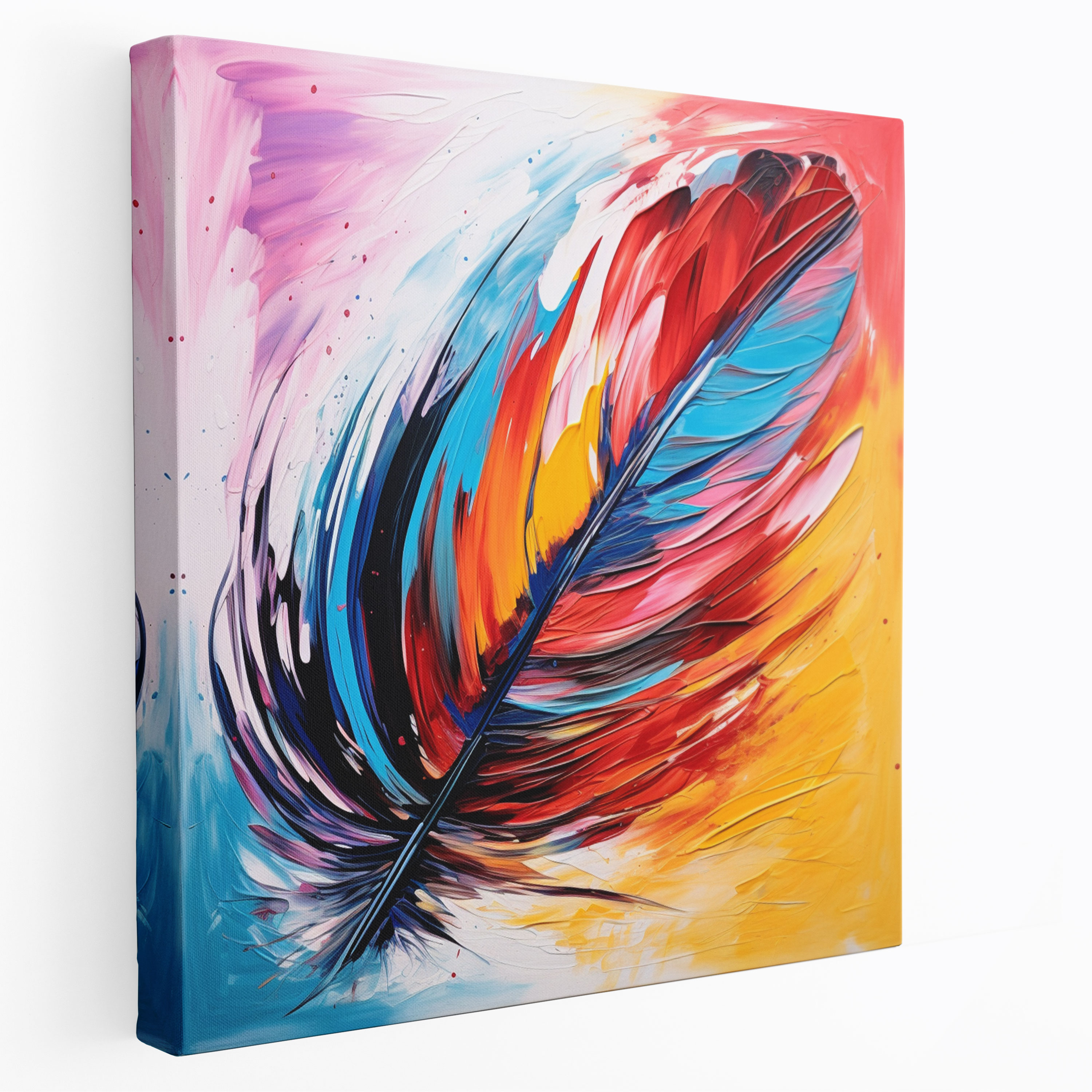 Feather Wall Art - Abstract Acrylic Canvas Print - Feather, Wall Art, Wall Decoration, Canvas