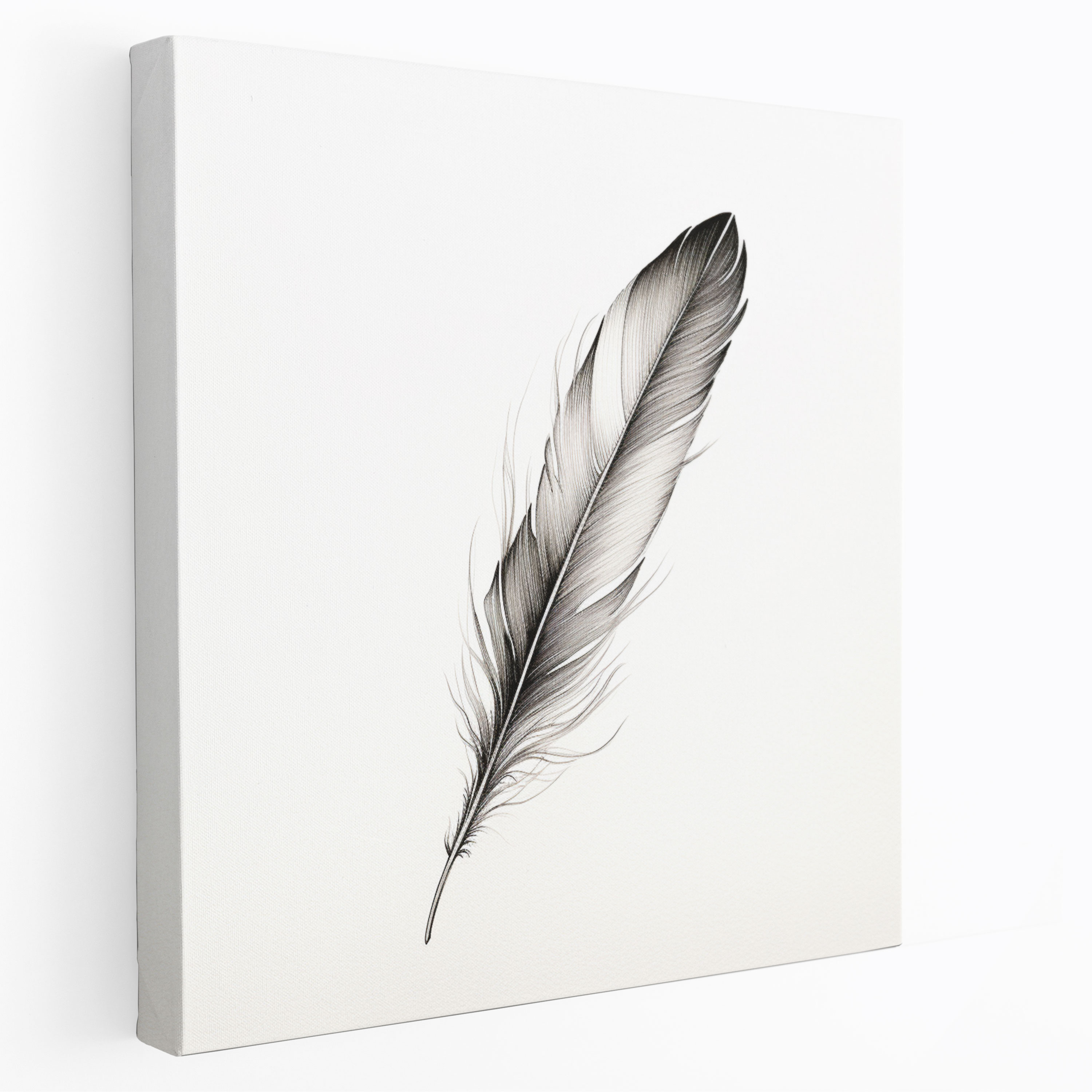 Feather Canvas Print - Minimalist Ink Wall Art - Feather, Wall Decoration, Canvas Wall Art, Canvas Print