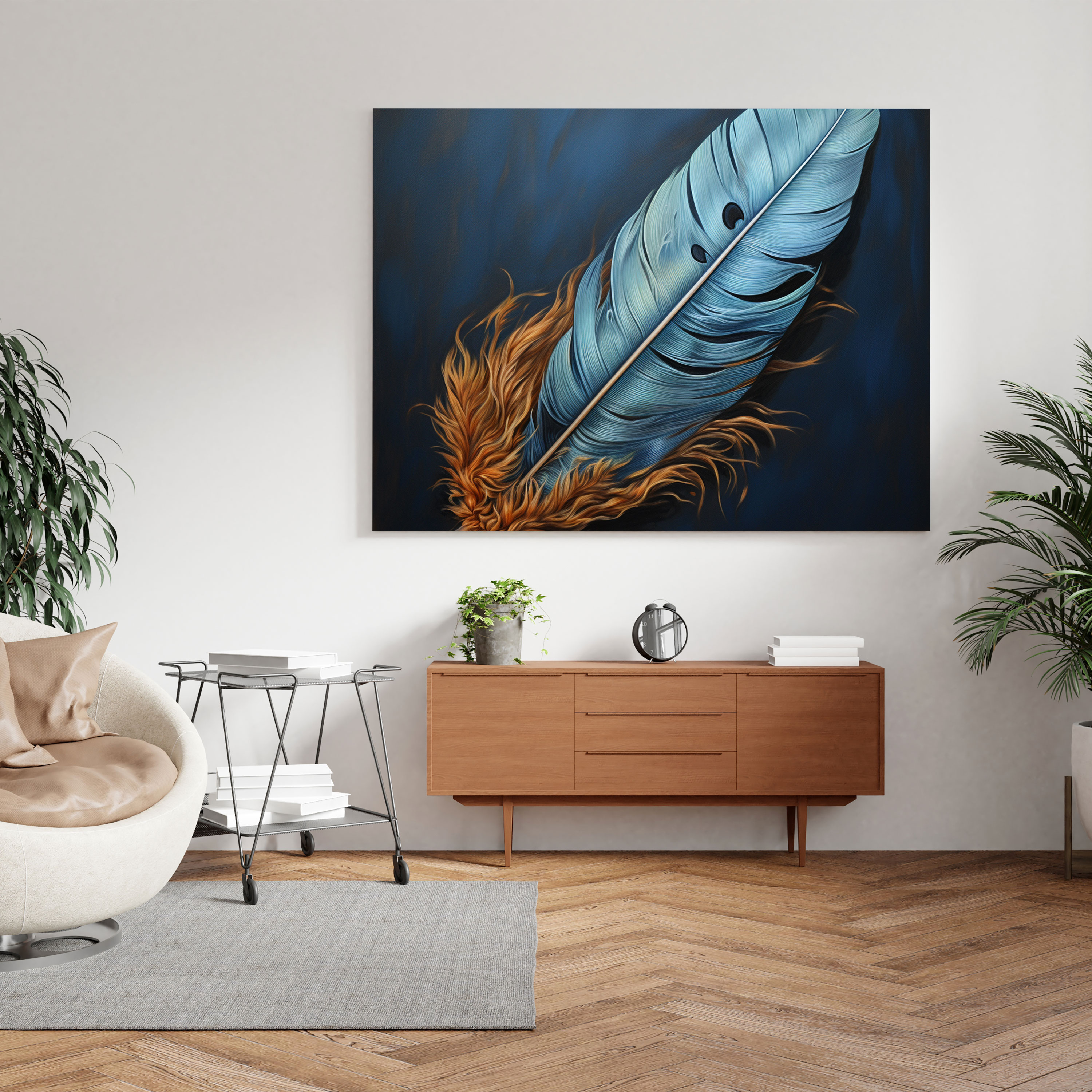 Feather Wall Art - Realistic Oil Painting Canvas Print - Feather, Feather, Wall Decoration, Canvas Print