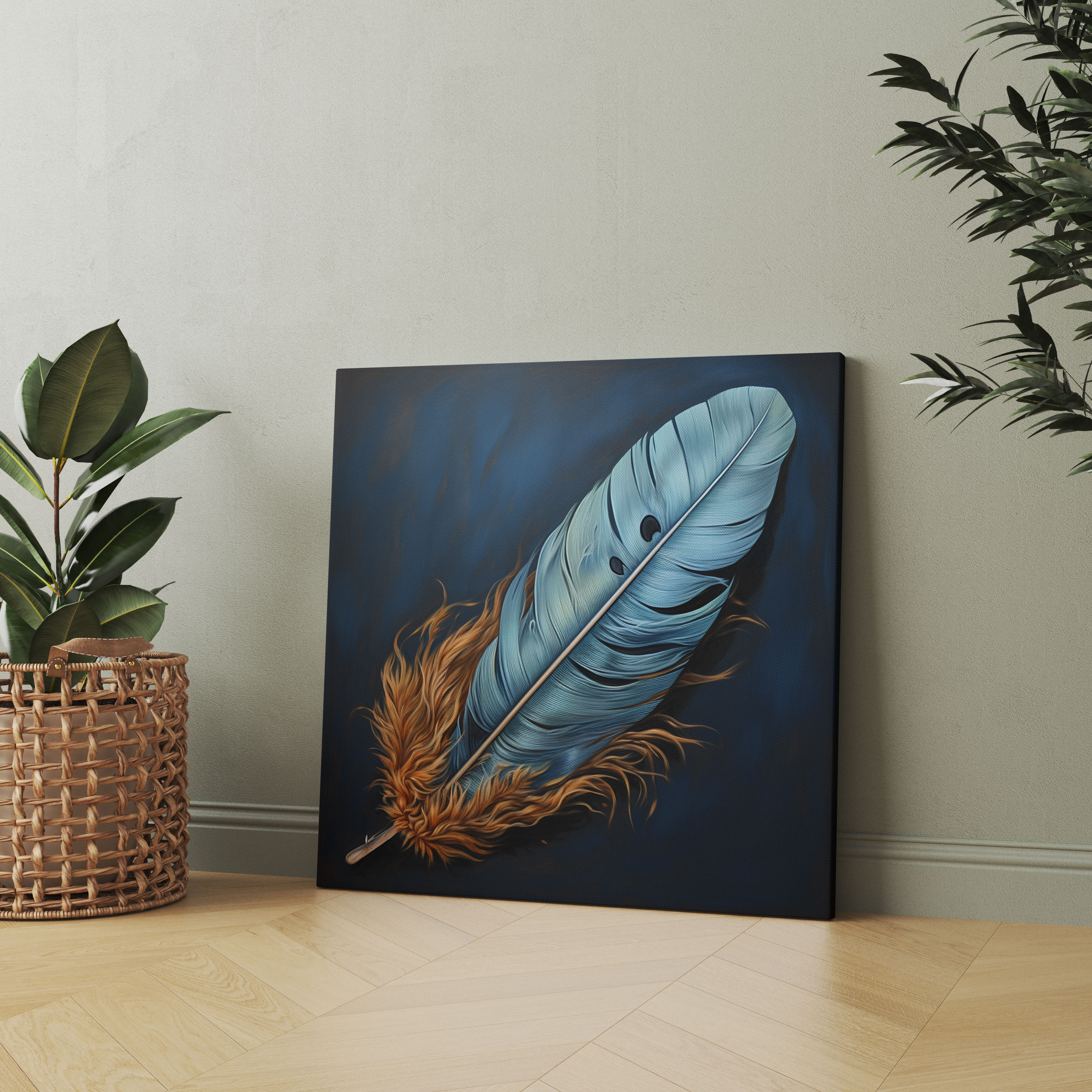 Feather Wall Art - Realistic Oil Painting Canvas Print - Feather, Feather, Wall Decoration, Canvas Print