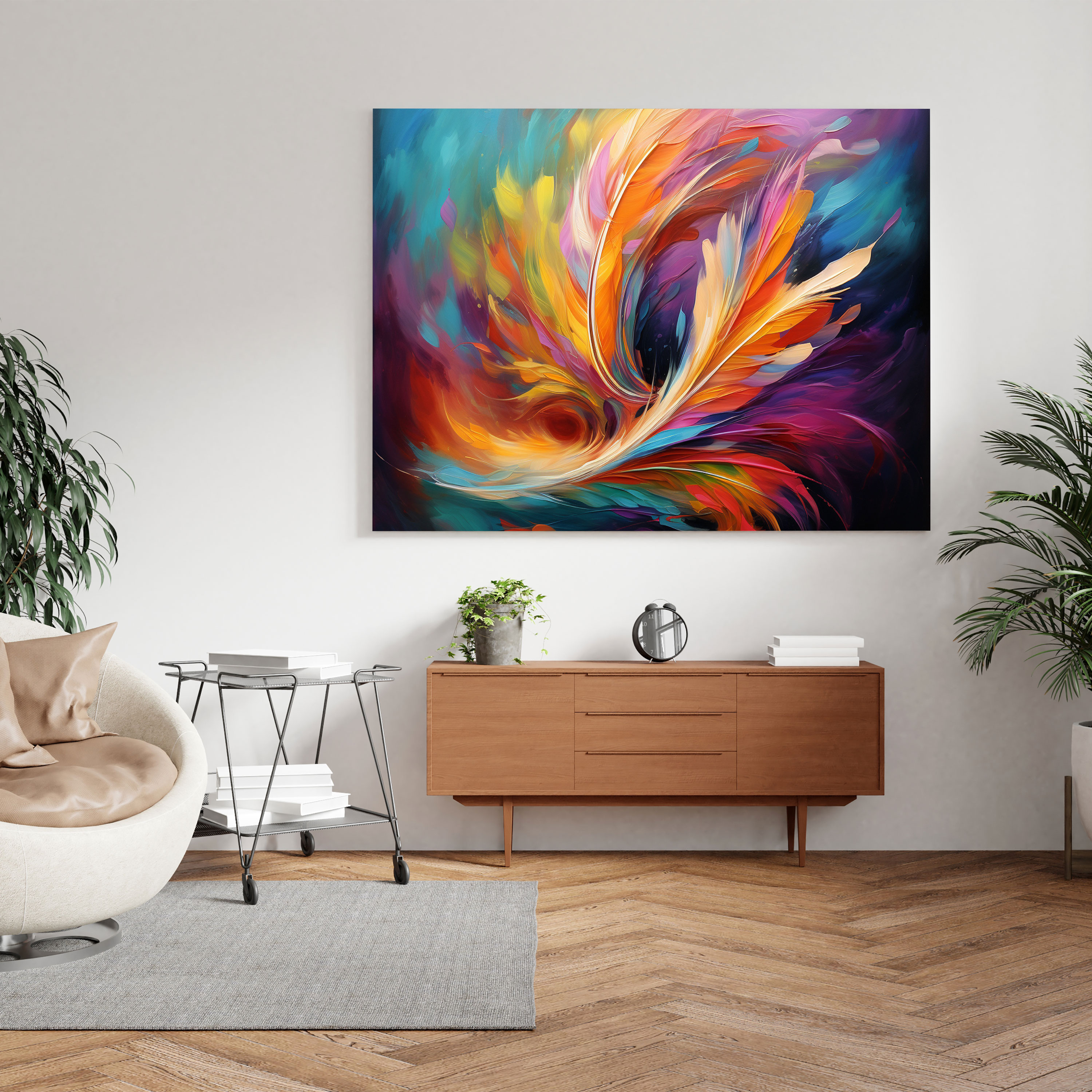 Feather Canvas Print - Impressionistic Brushstroke Wall Art - Feather, Canvas Print, Canvas, Wall Art