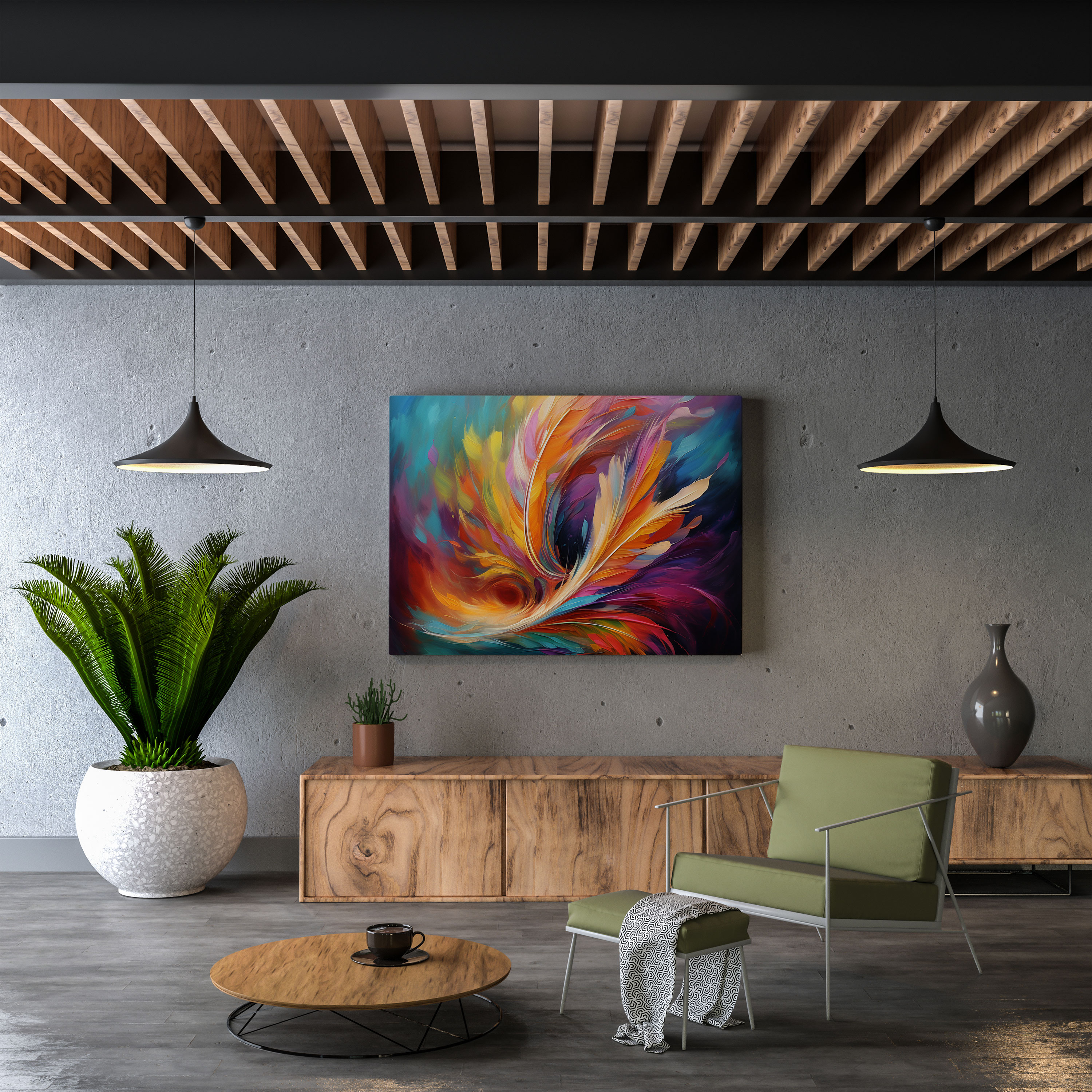 Feather Canvas Print - Impressionistic Brushstroke Wall Art - Feather, Canvas Print, Canvas, Wall Art