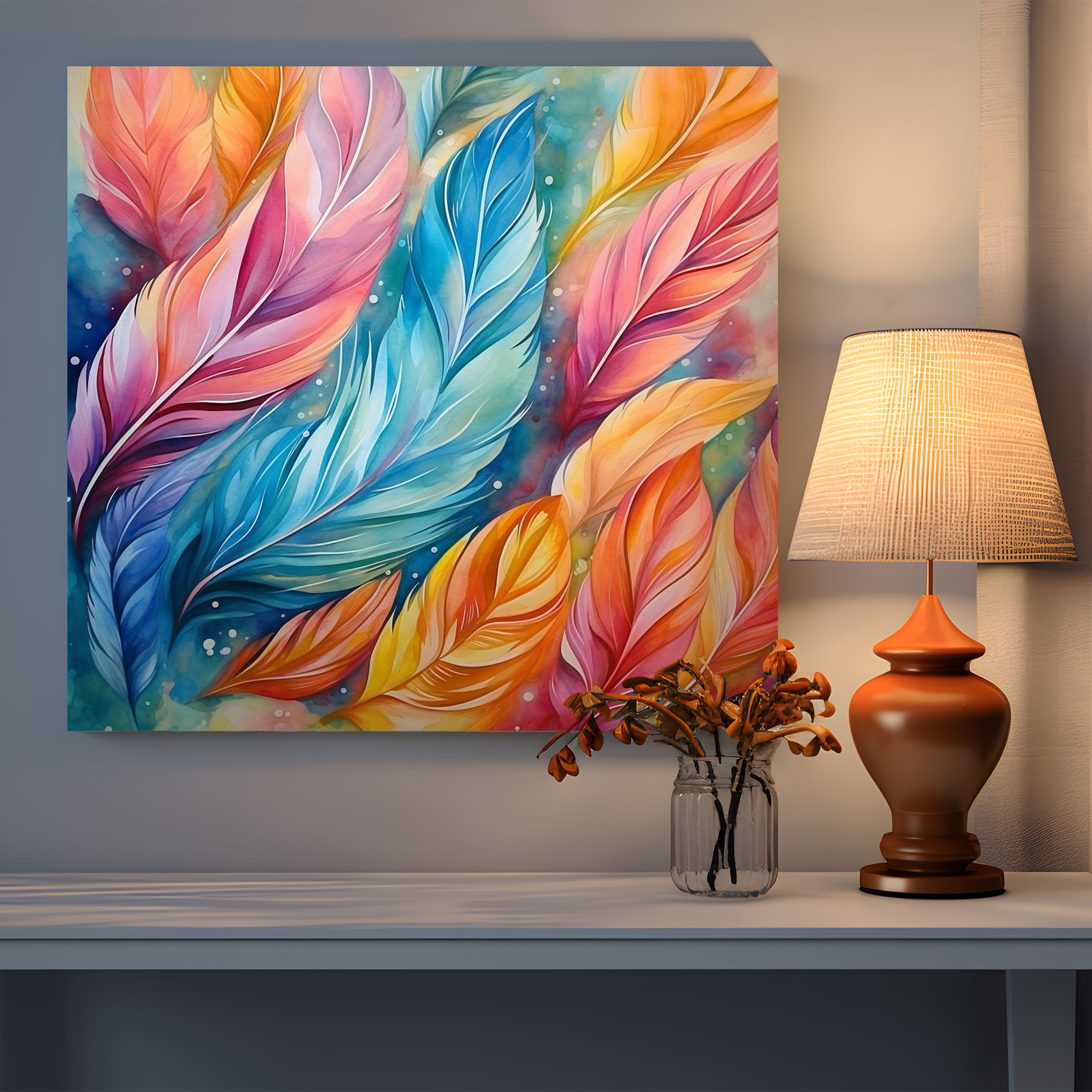 Feather Canvas Print Wall Art - Feather, Canvas, Wall Decoration, Canvas Print