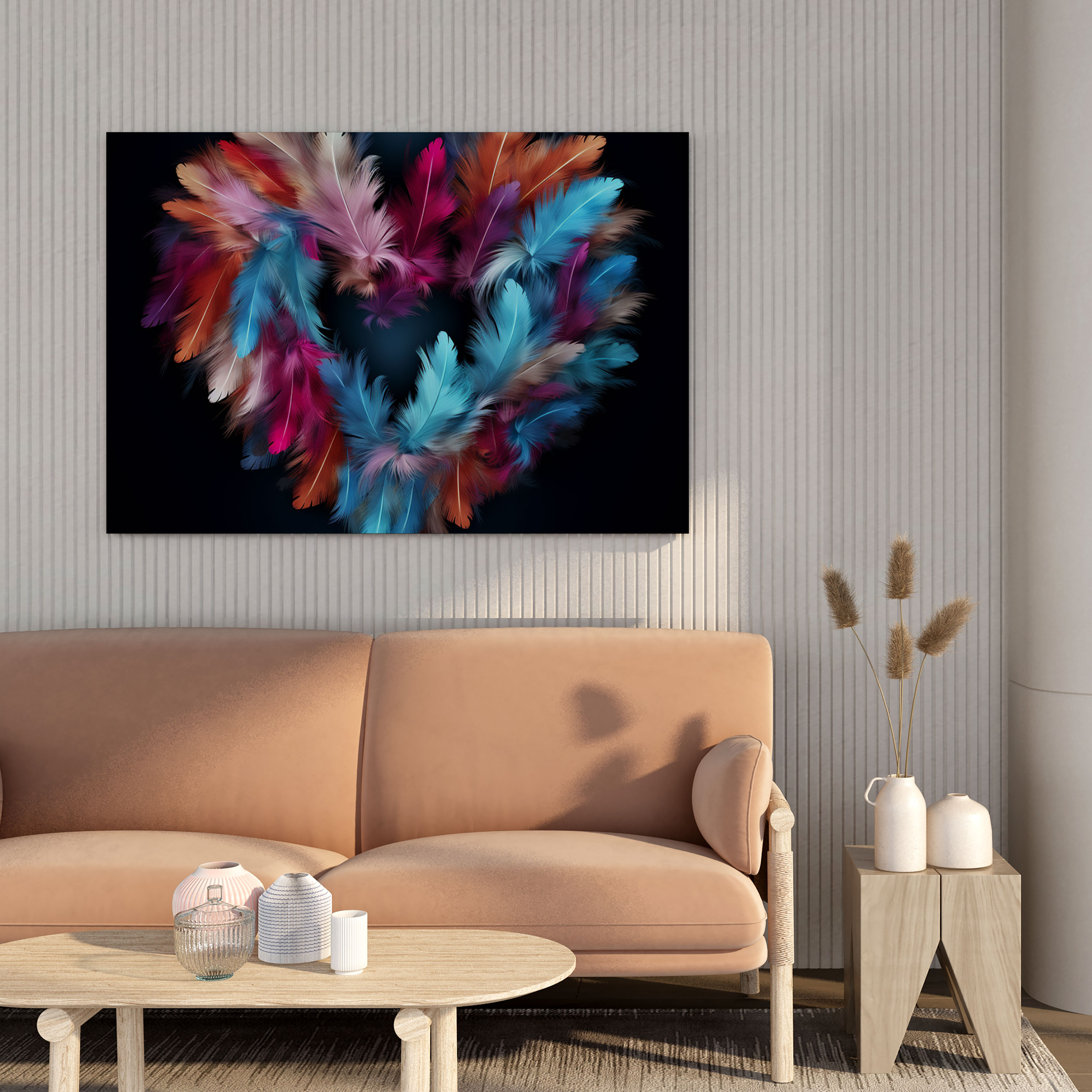 Feather Heart Canvas Print - Feather, Canvas Print, Wall Art, Freedom