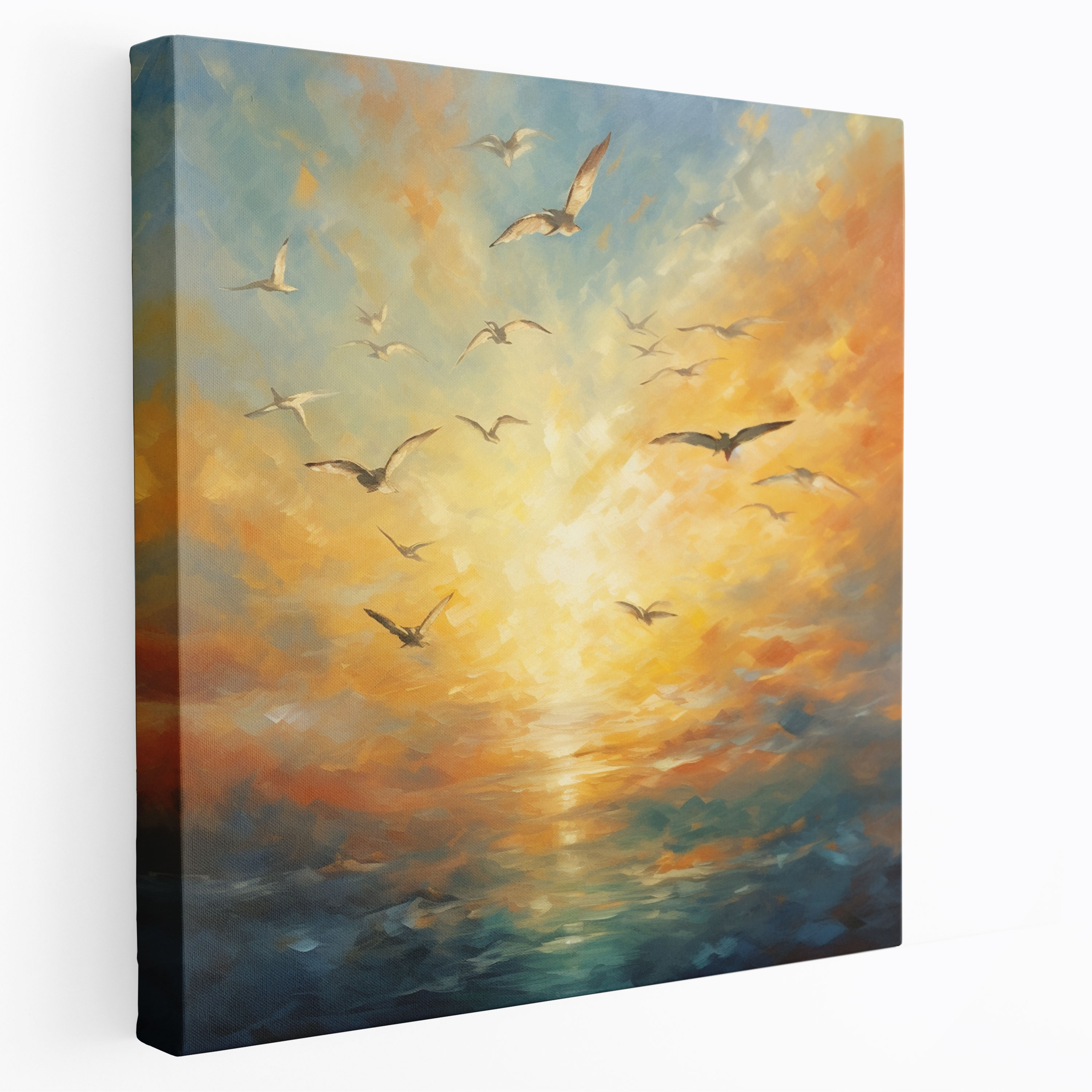 Feather Sky Canvas Print - Feather, Wall Decoration, Canvas Wall Art, Sky