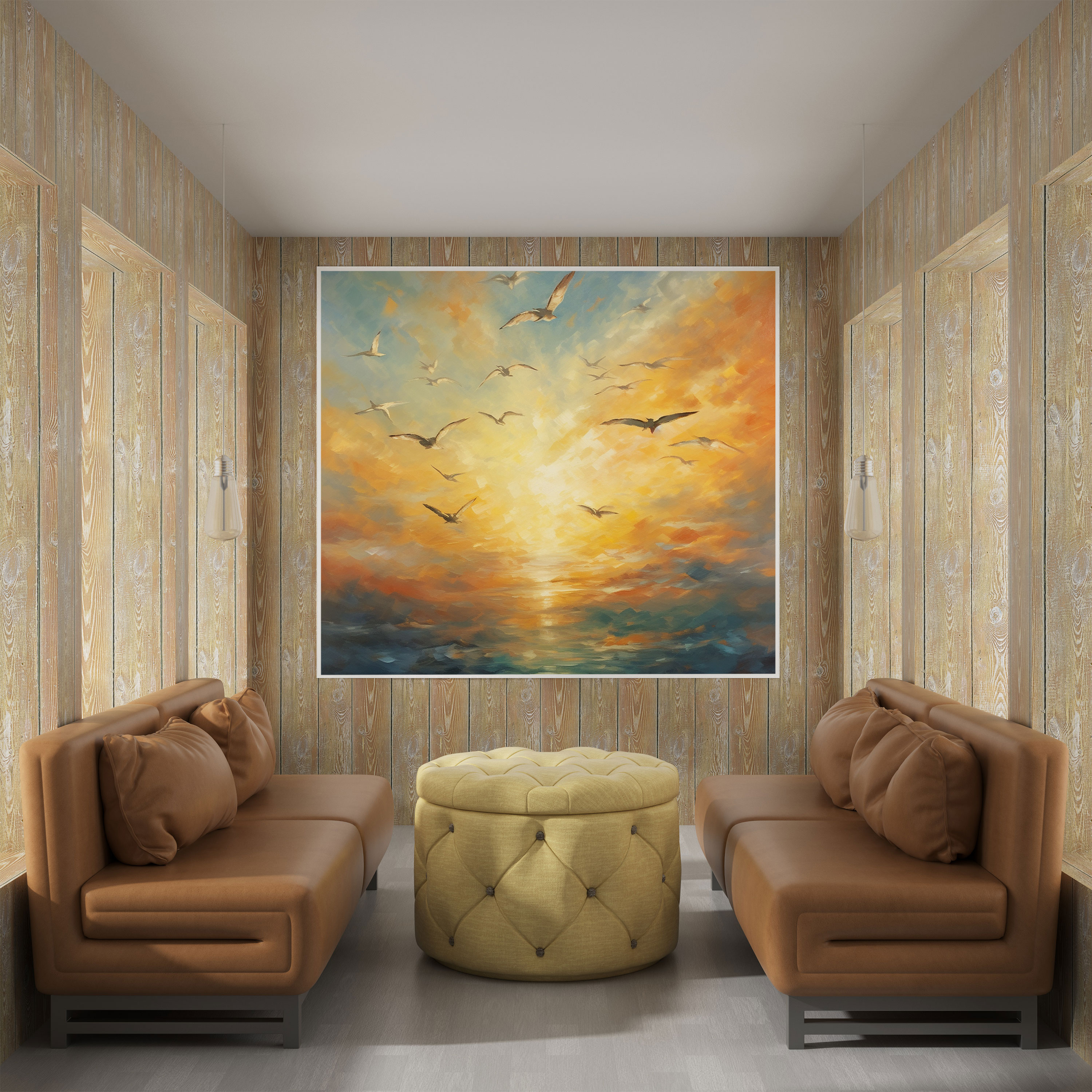 Feather Sky Canvas Print - Feather, Wall Decoration, Canvas Wall Art, Sky