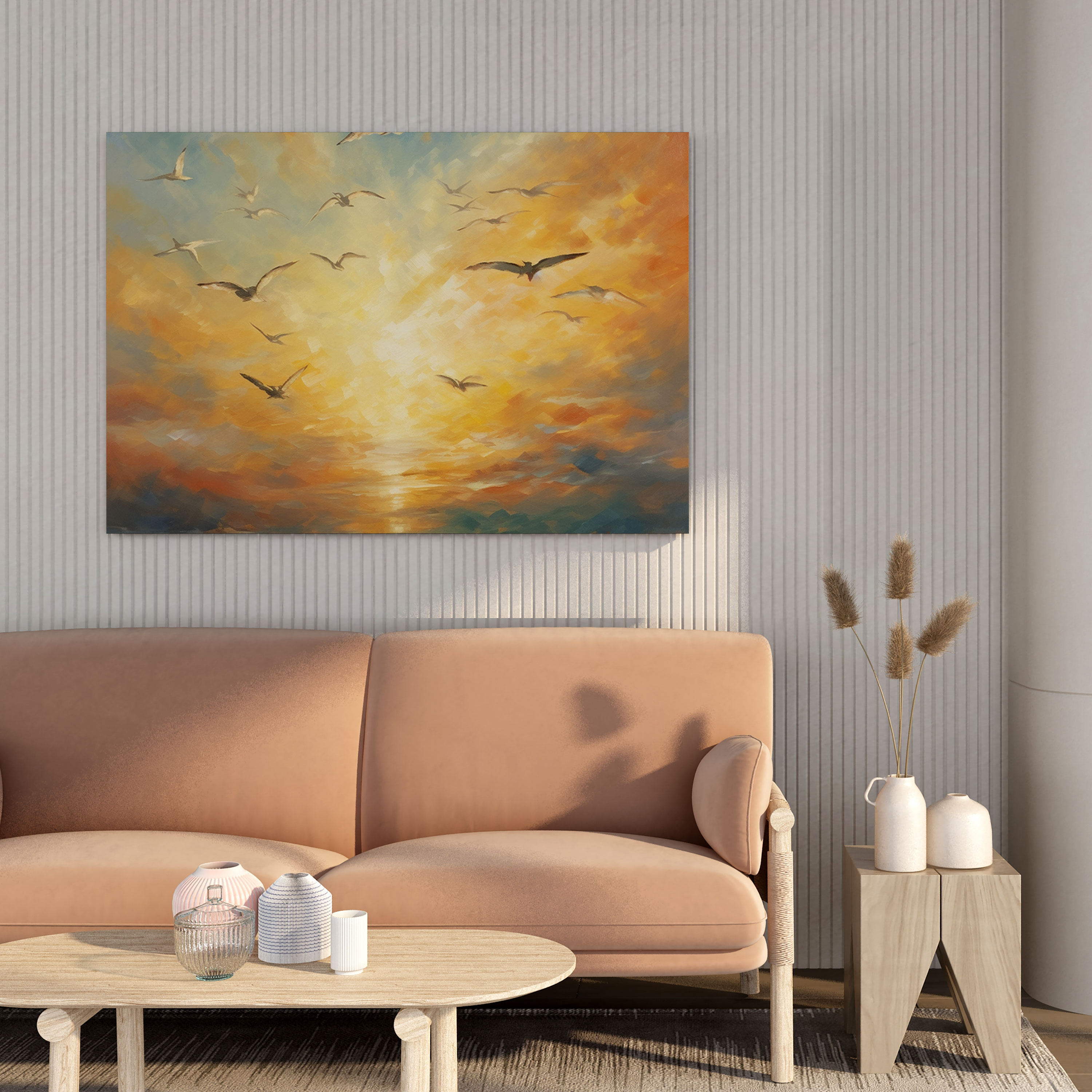Feather Sky Canvas Print - Feather, Wall Decoration, Canvas Wall Art, Sky