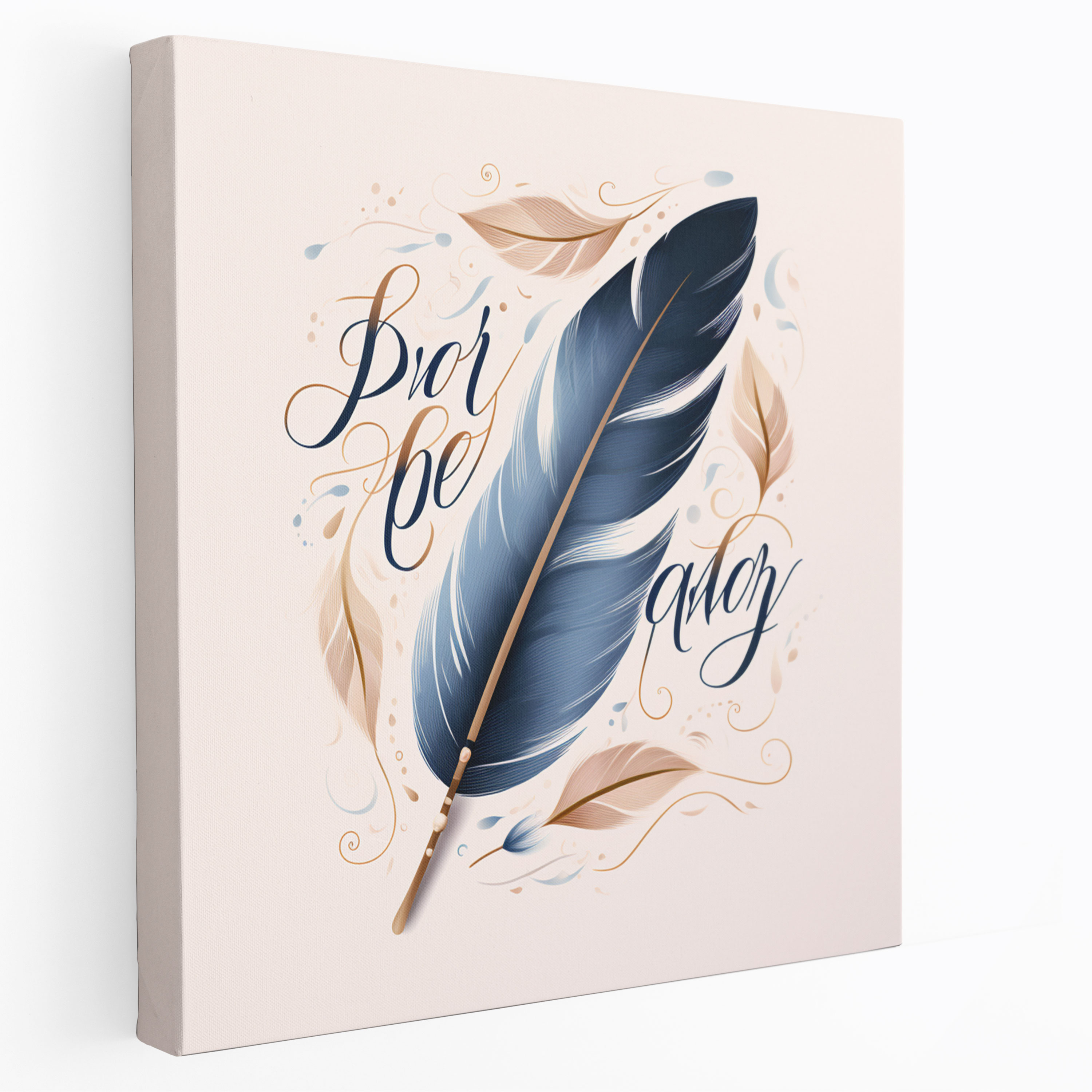 Dream Big Feather Canvas Print - Feather, Feather, Typography, Wall Decoration