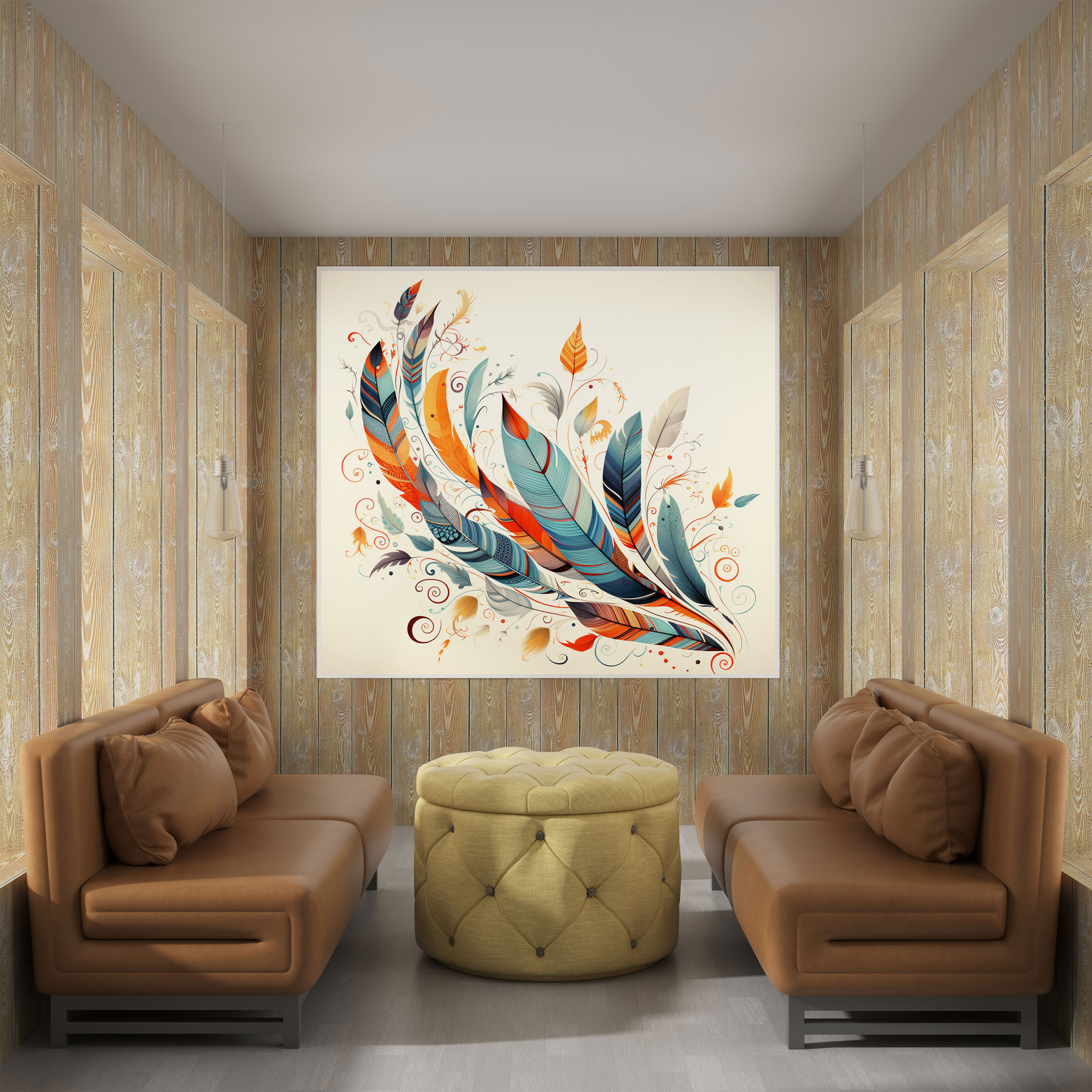 Flying Feathers Canvas Print - Feather, Wonder, Home Decoration, Feather