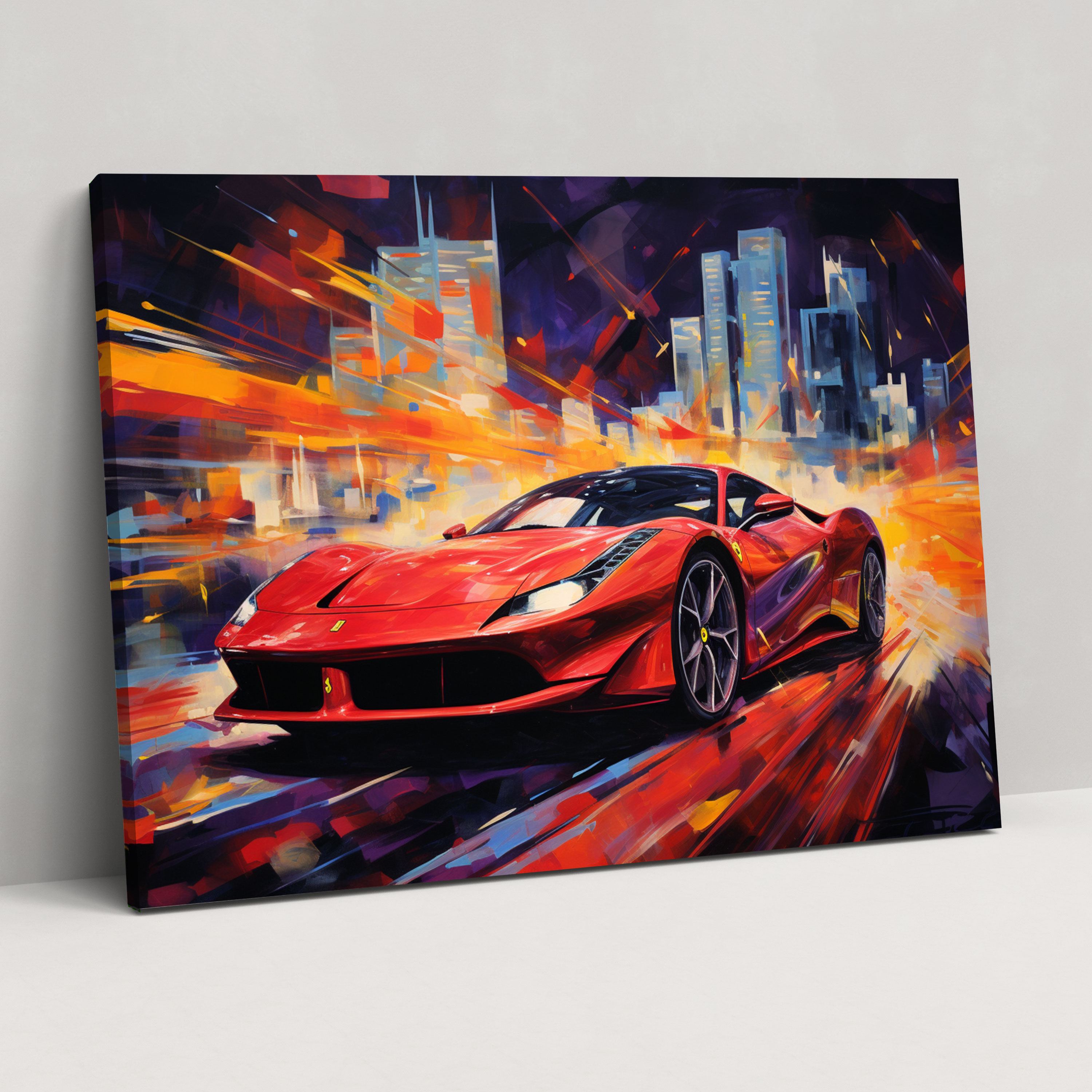 Ferrari Canvas Print - Modern Abstract Wall Art - Ferrari, Wall Art, Canvas Wall Art, Ferrari