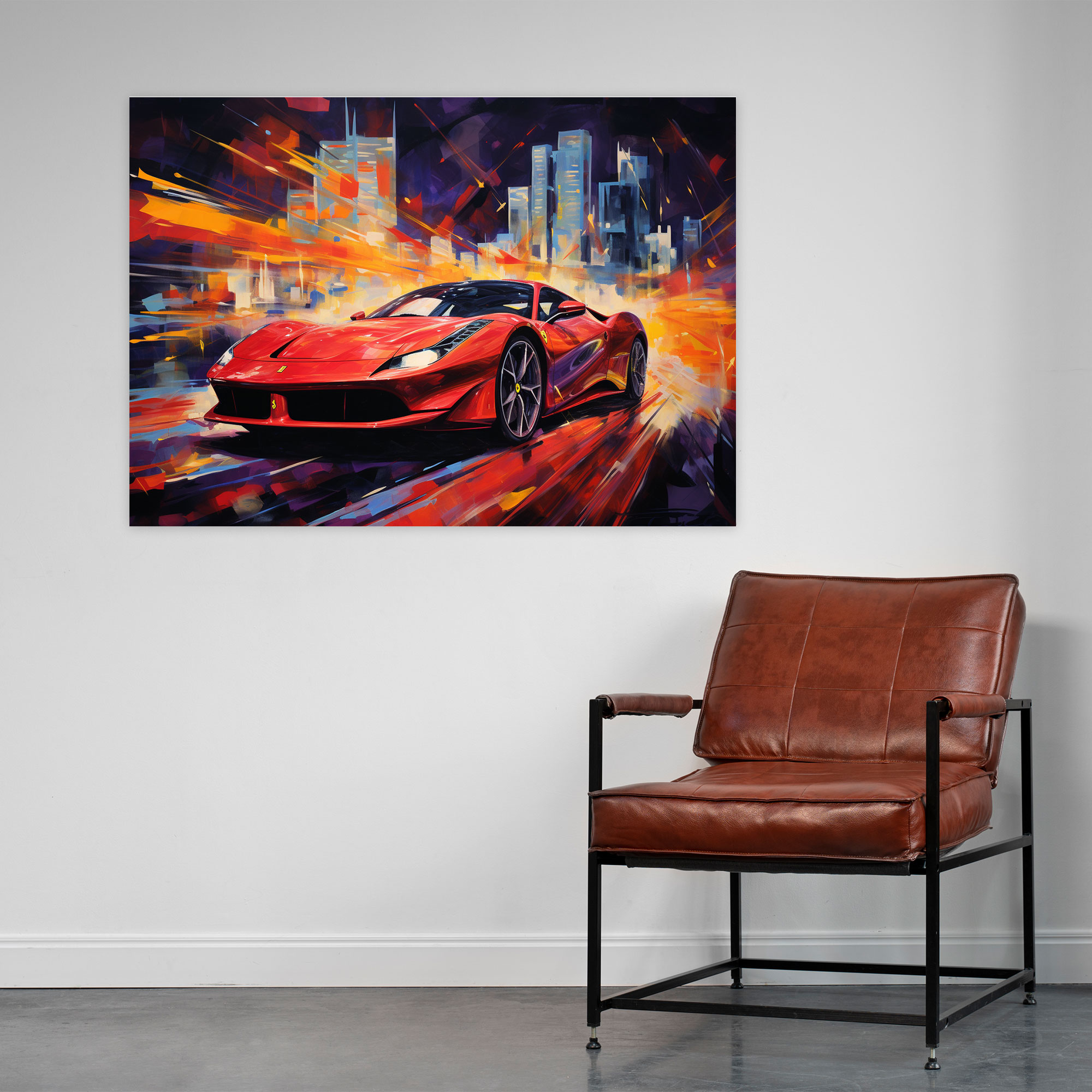 Ferrari Canvas Print - Modern Abstract Wall Art - Ferrari, Wall Art, Canvas Wall Art, Ferrari