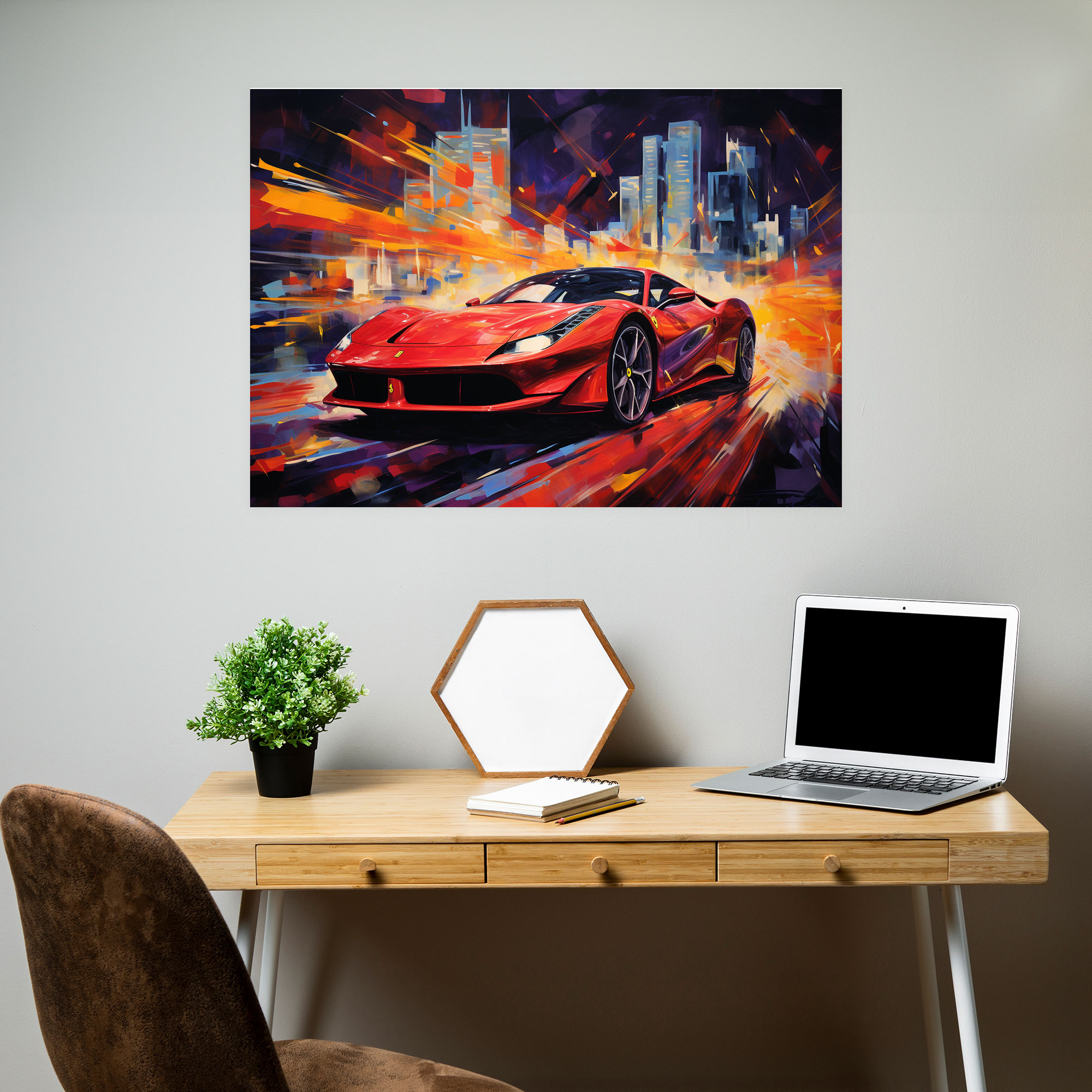 Ferrari Canvas Print - Modern Abstract Wall Art - Ferrari, Wall Art, Canvas Wall Art, Ferrari